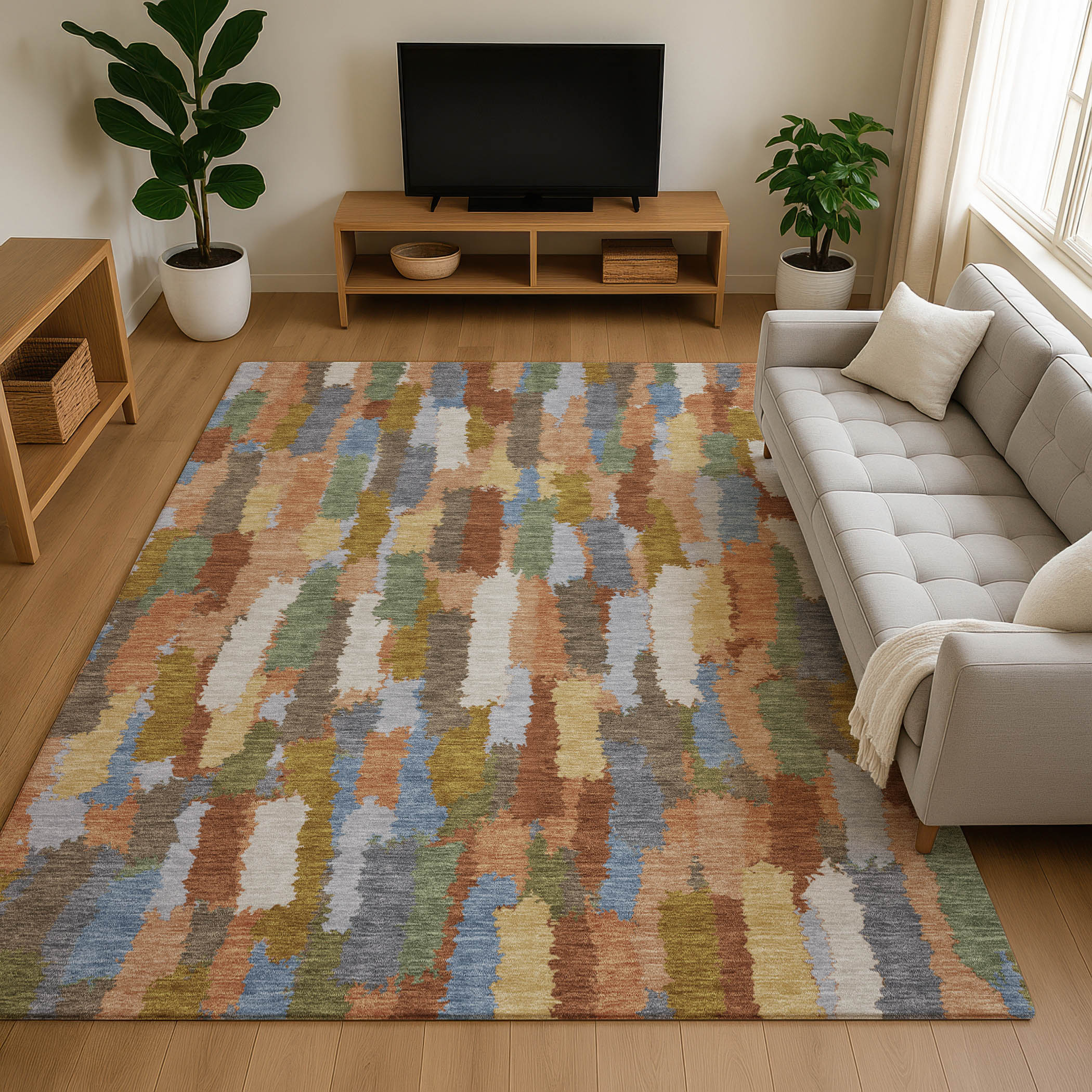 Dalyn Kenner KN6 Copper Area Rug Room Scene