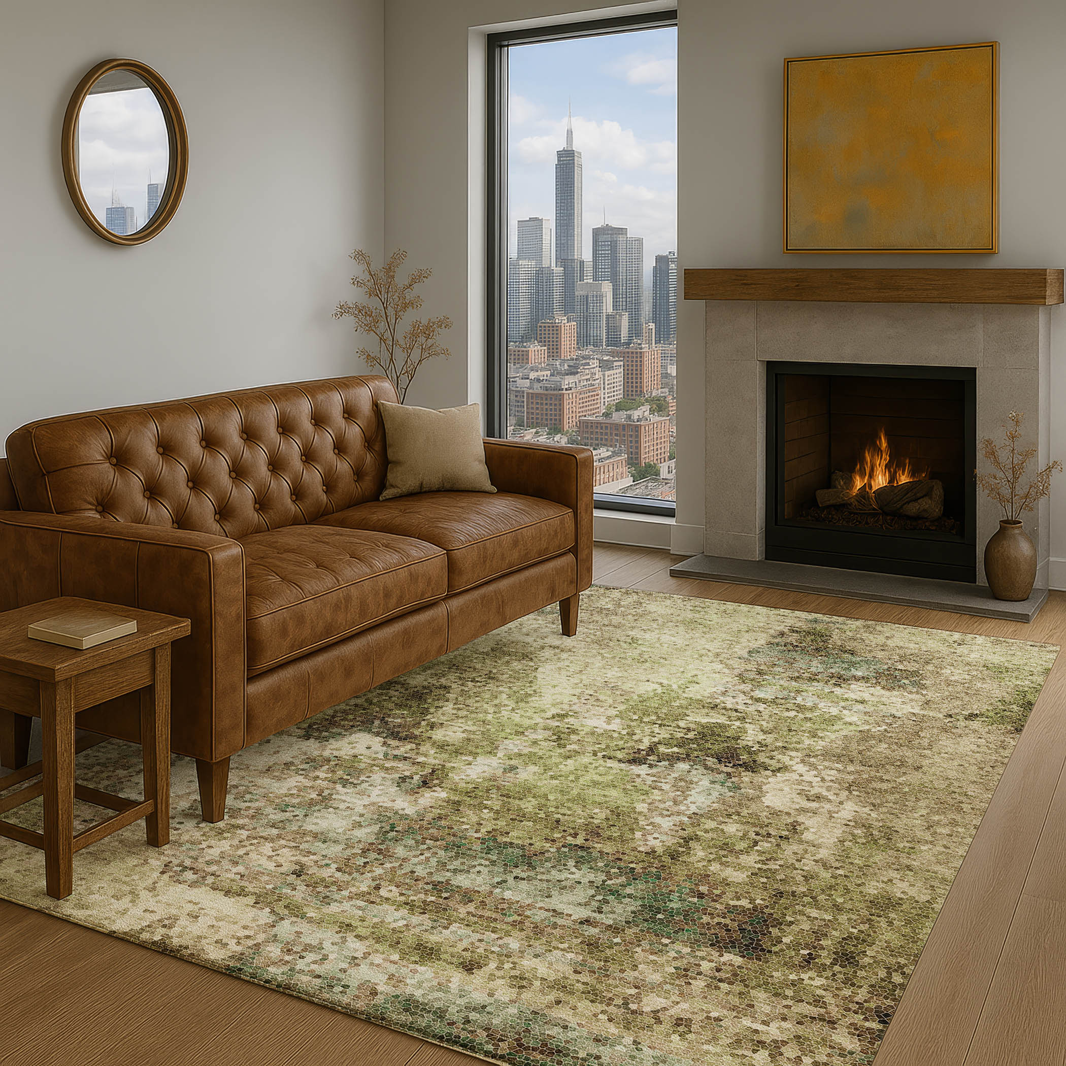 Dalyn Lumara LM2 Aloe Area Rug Room Scene