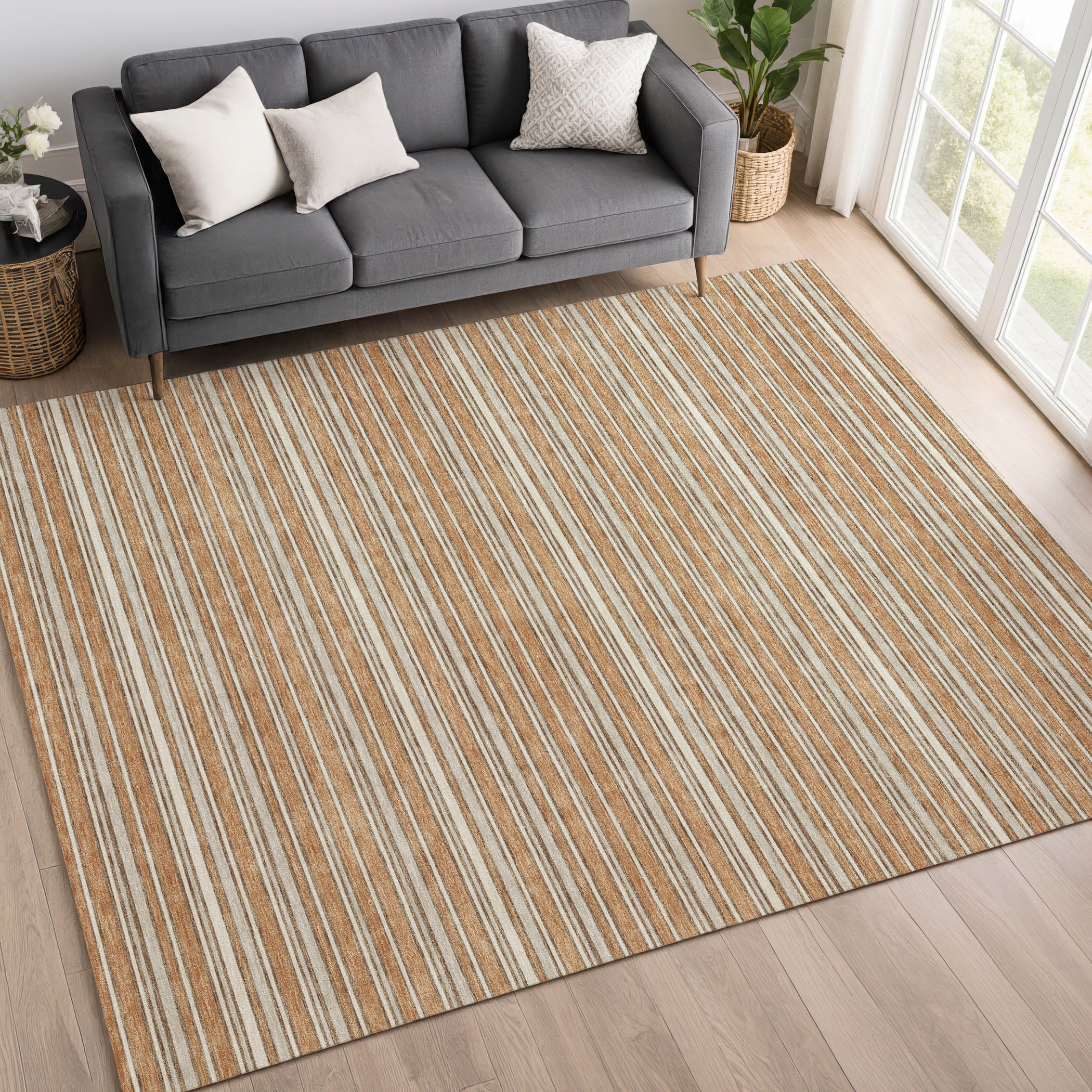 Dalyn Soft Essentials SE2 Copper Area Rug Room Scene