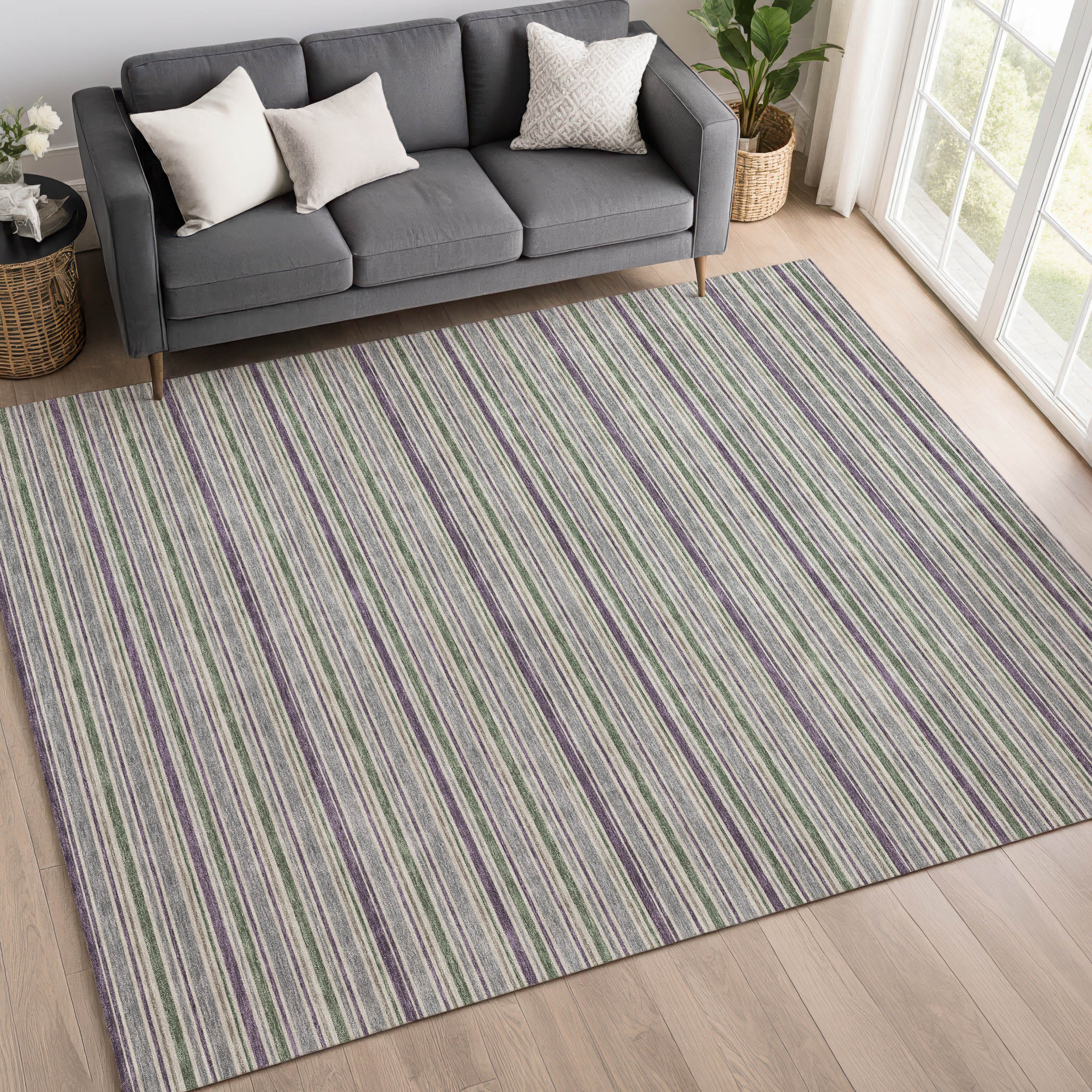 Dalyn Soft Essentials SE2 Pewter Area Rug Room Scene