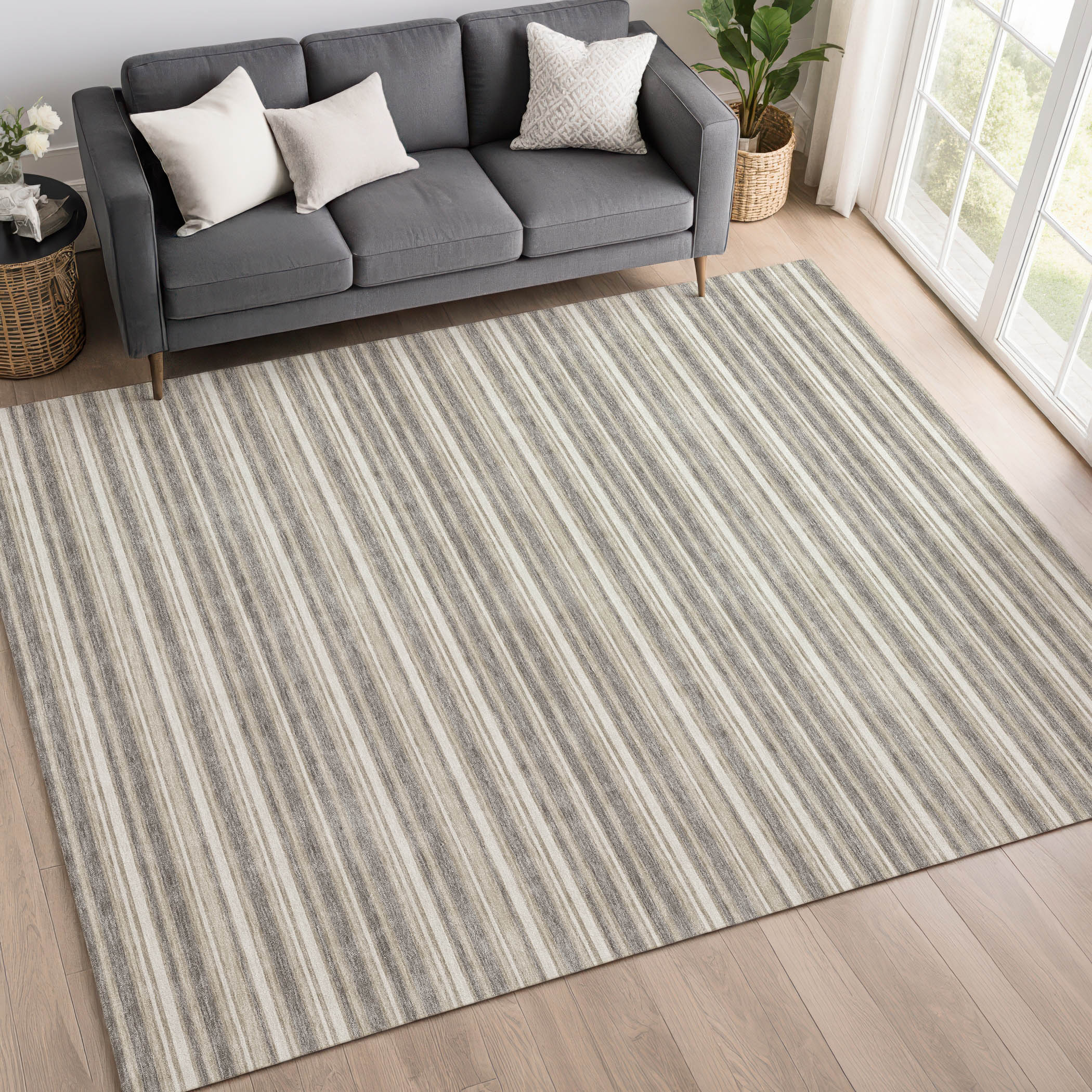 Dalyn Soft Essentials SE2 Taupe Area Rug Room Scene