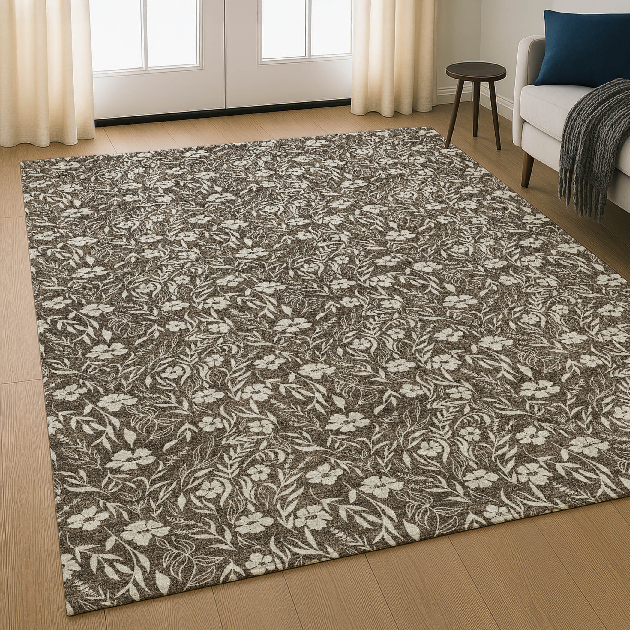 Dalyn Soft Essentials SE4 Chocolate Area Rug Room Scene