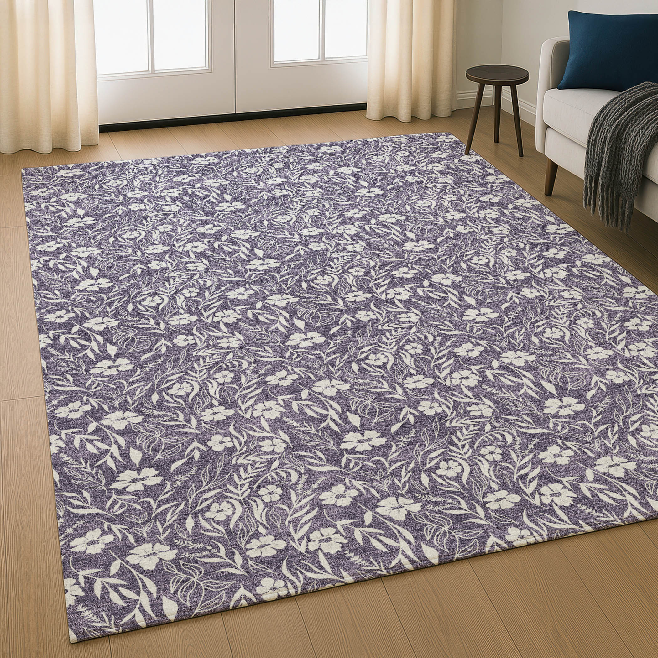 Dalyn Soft Essentials SE4 Purple Area Rug Room Scene