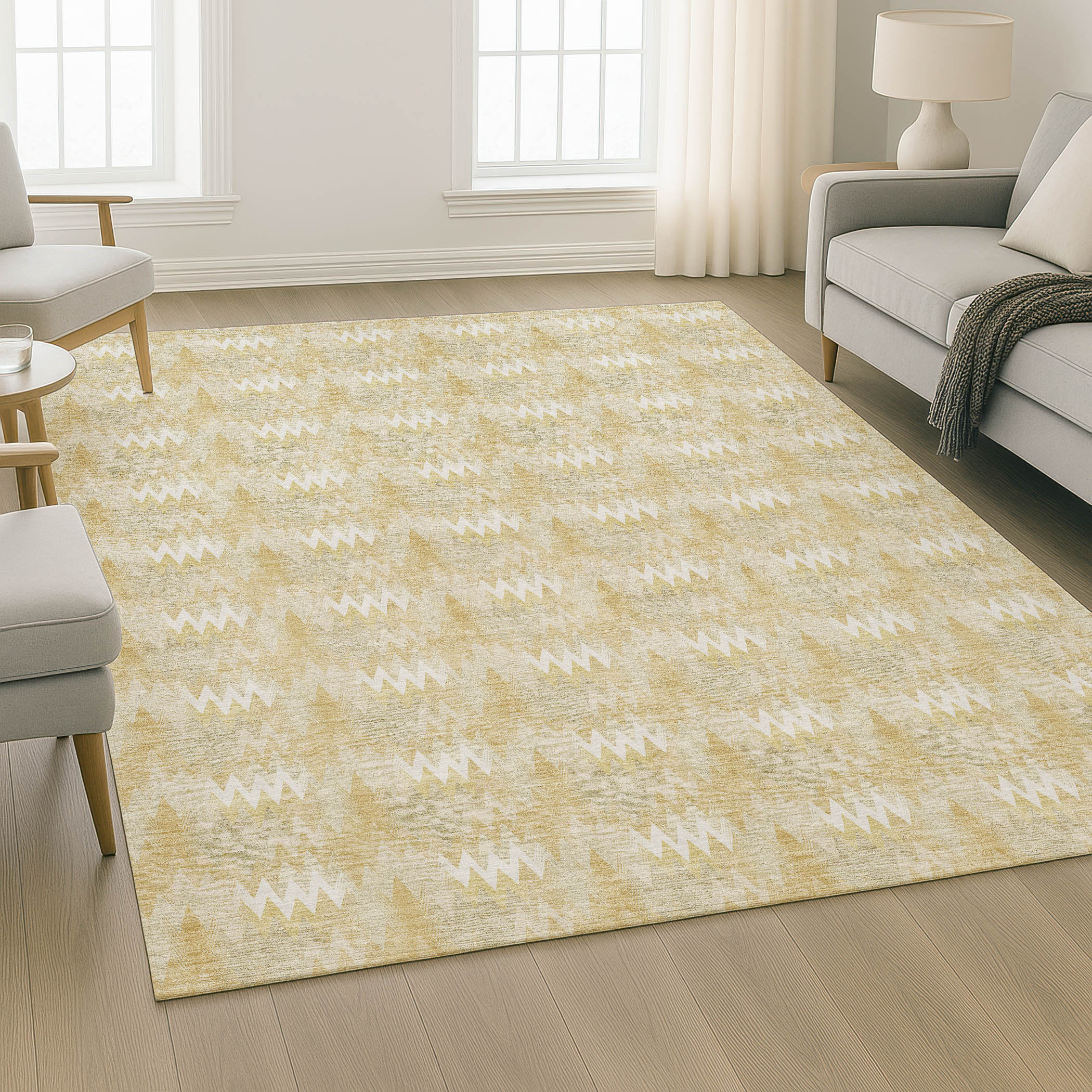 Dalyn Soft Essentials SE5 Gold Area Rug Room Scene