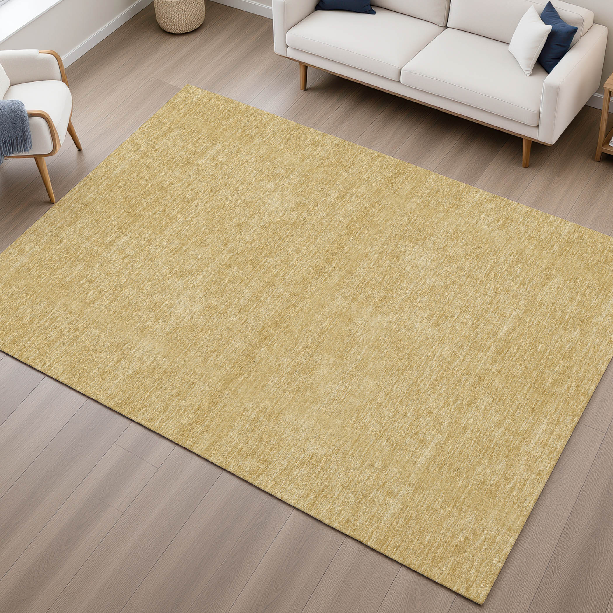 Dalyn Soft Essentials SE6 Gold Area Rug Room Scene