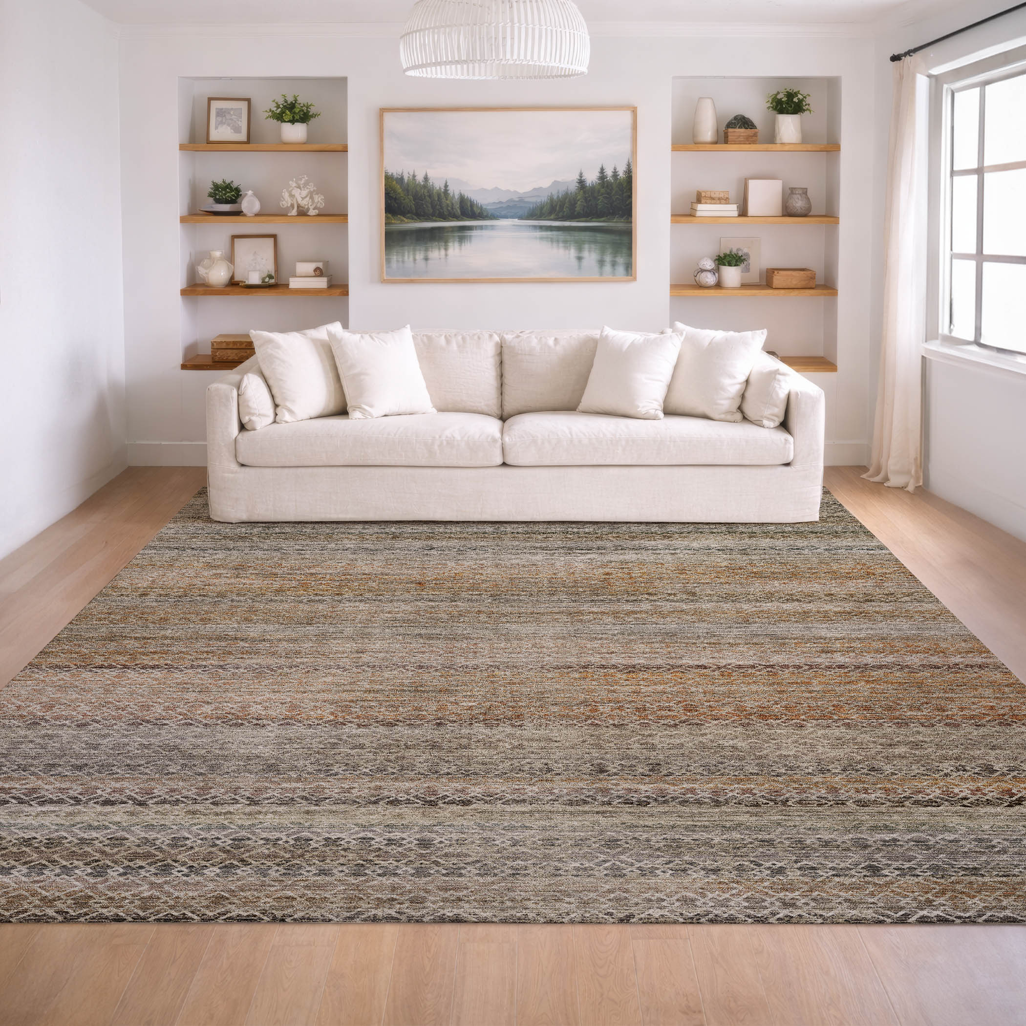 Dalyn Vico VC4 Khaki Area Rug Room Scene