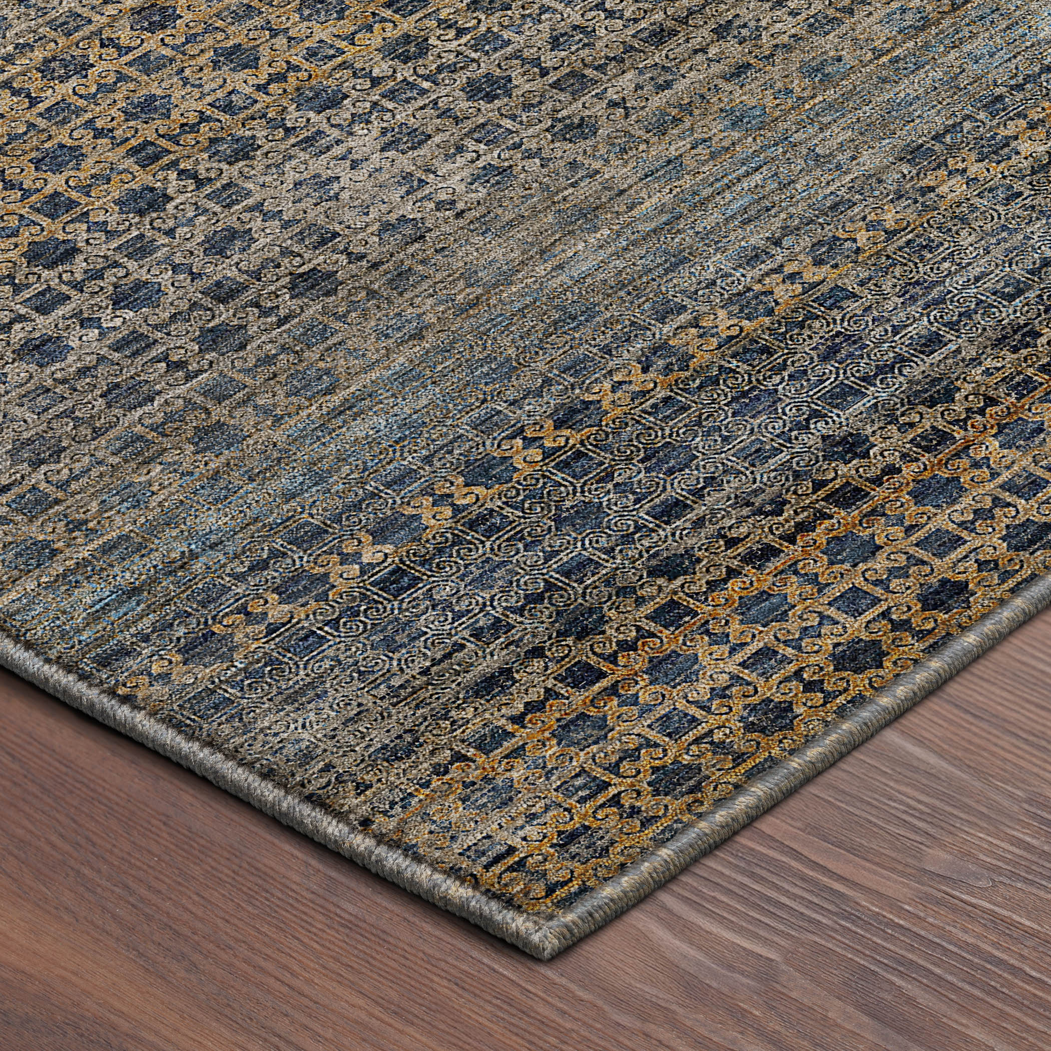 Dalyn Vico VC5 Navy Area Rug Corner