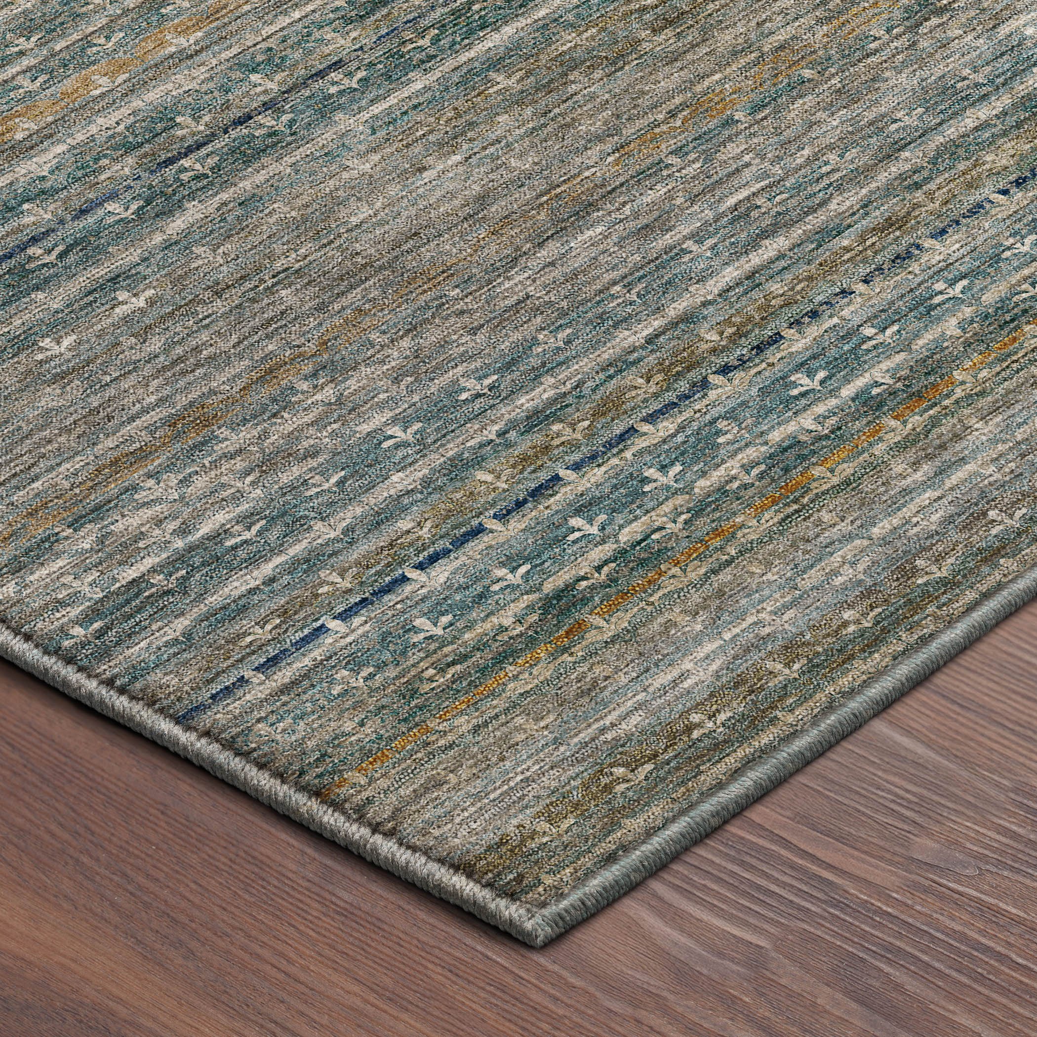 Dalyn Vico VC6 Teal Area Rug Corner