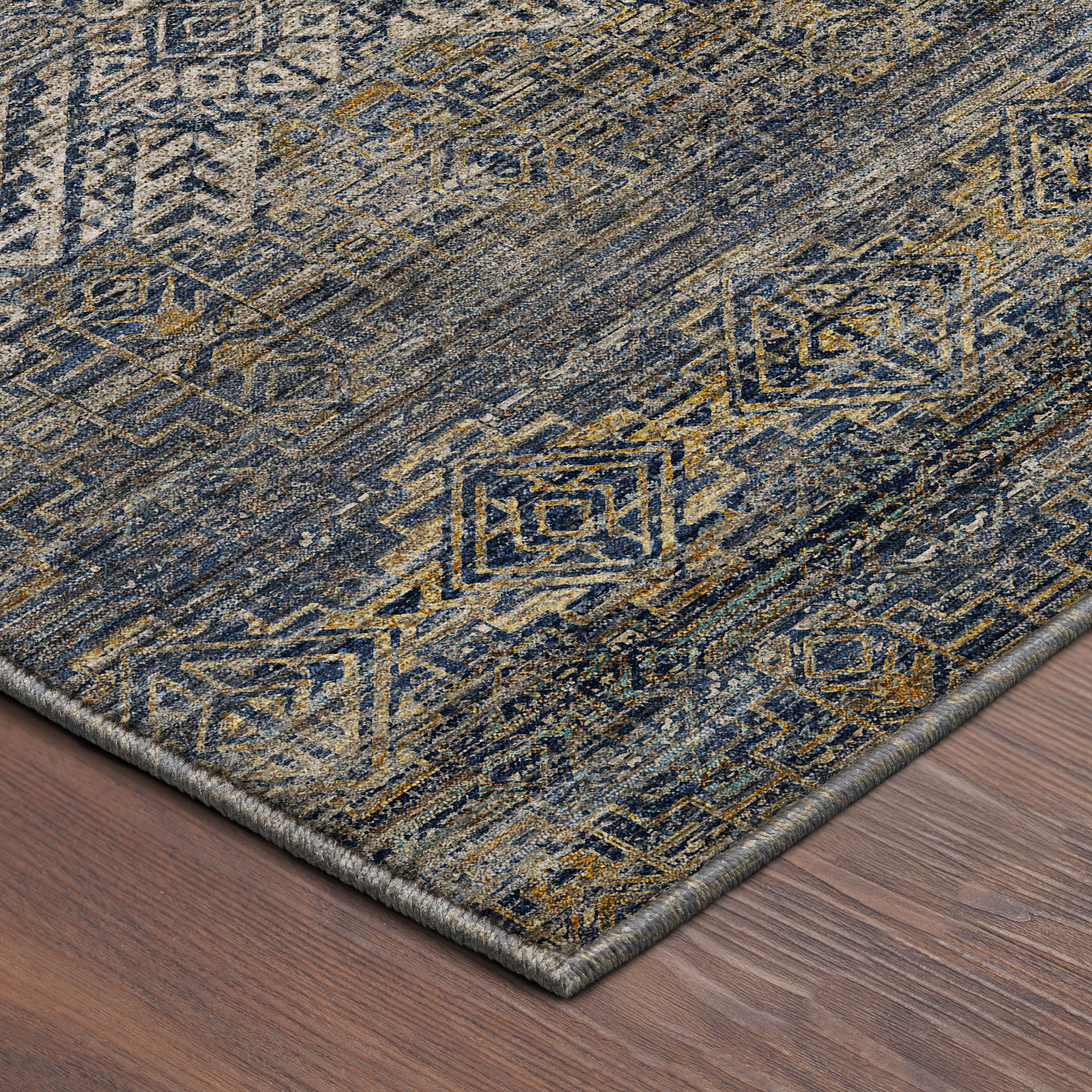 Dalyn Vico VC8 Navy Area Rug Corner