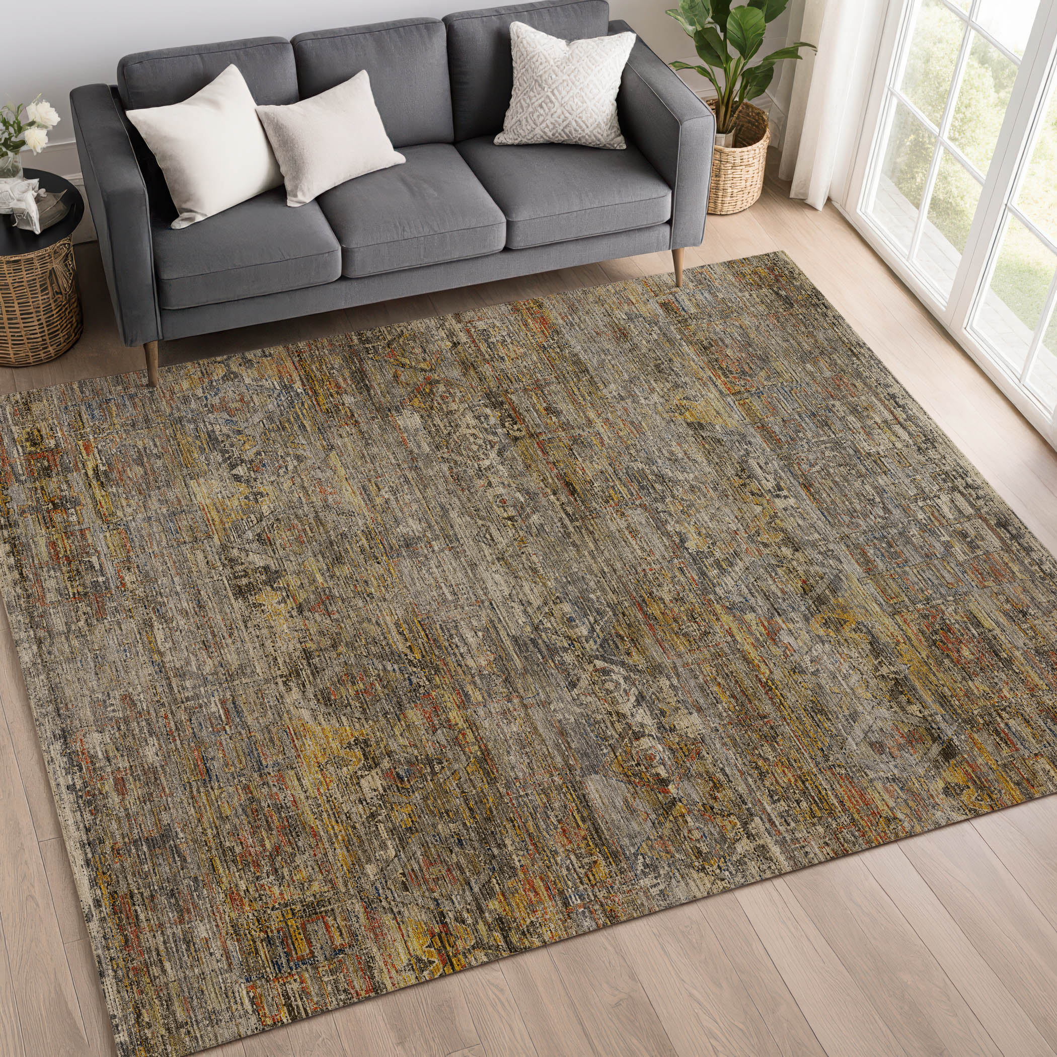 Dalyn Vico VC7 Gray Area Rug Room Scene