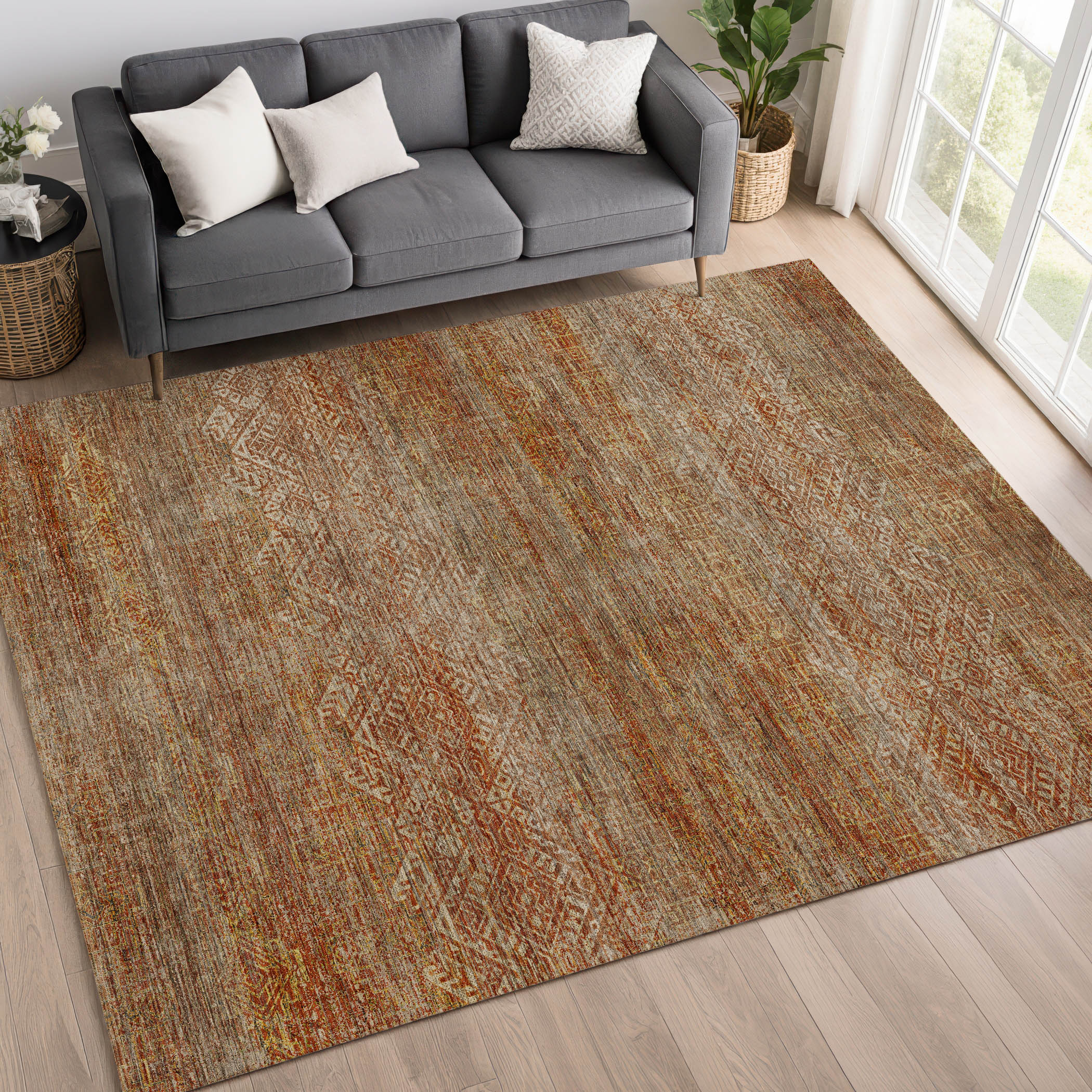 Dalyn Vico VC8 Paprika Area Rug Room Scene