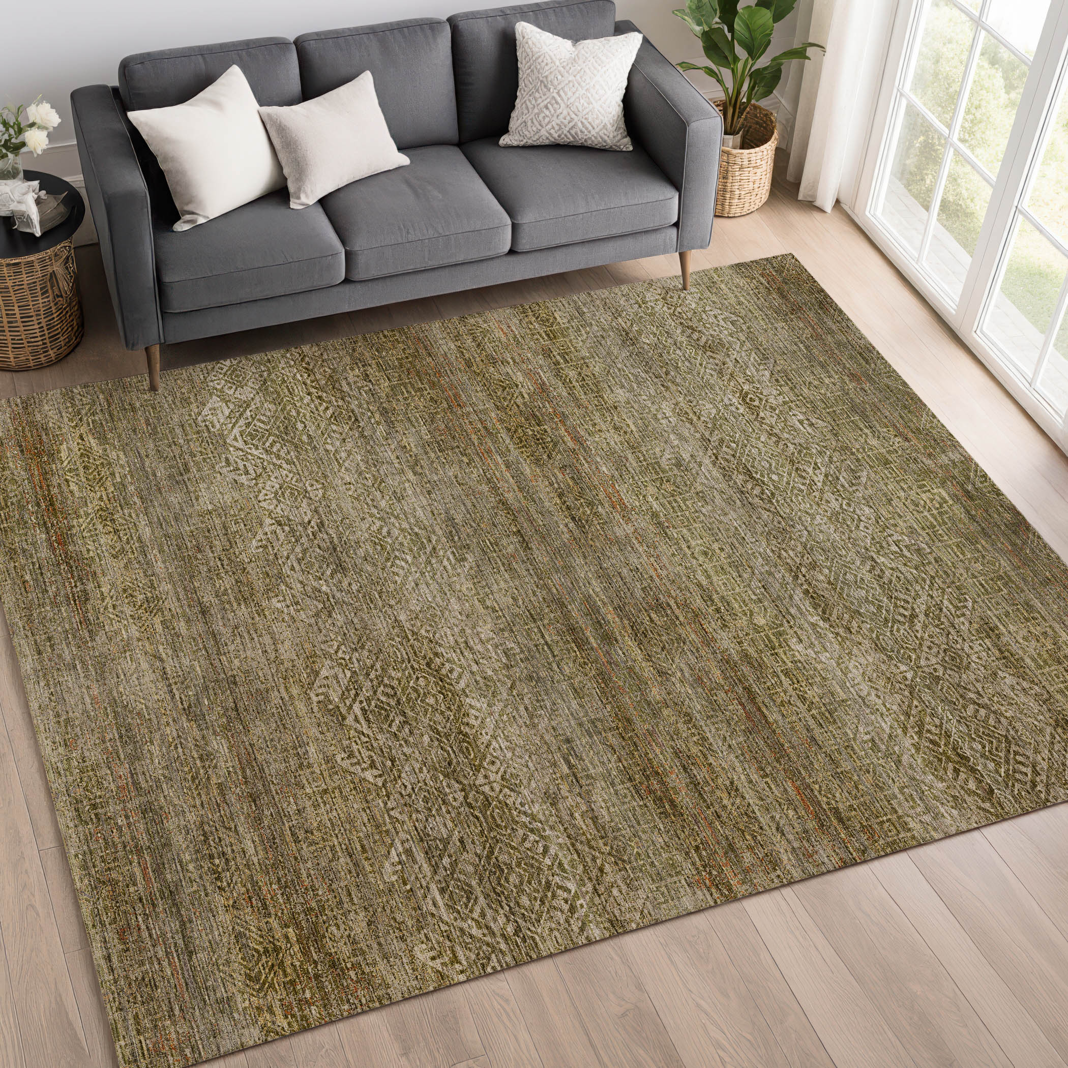 Dalyn Vico VC8 Olive Area Rug Room Scene