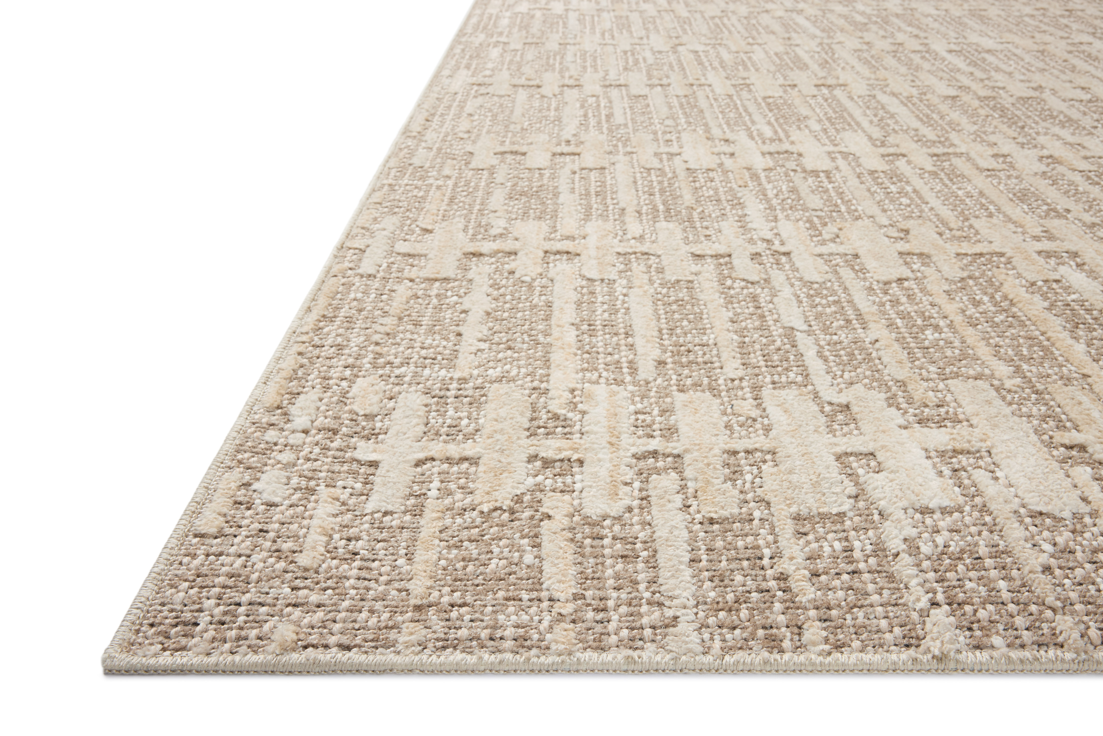 Bexley BEX-02 Taupe Natural Area Rug Corner - Amber Lewis x Loloi