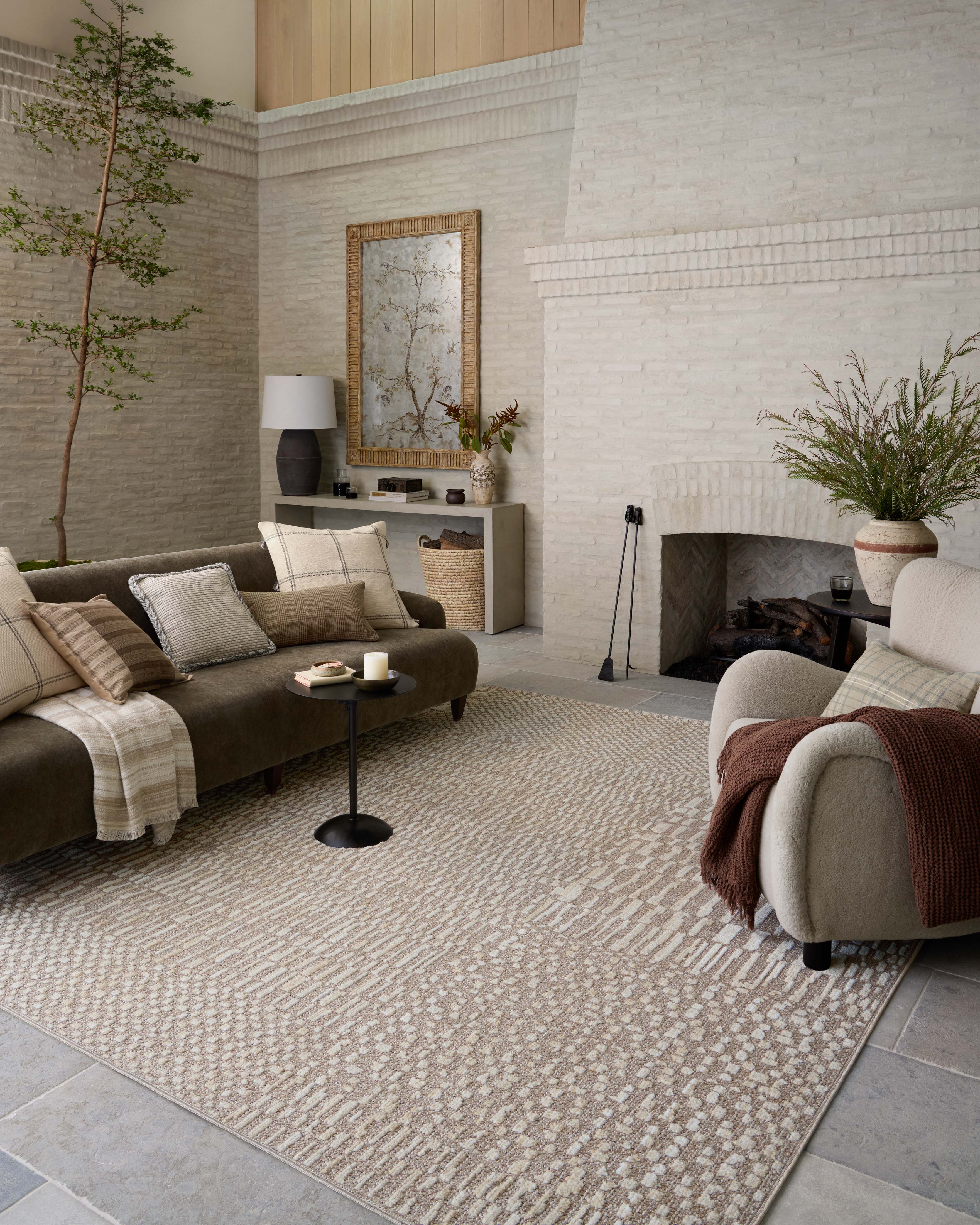 Bexley BEX-01 Natural Birch Area Rug Room Scene - Amber Lewis x Loloi
