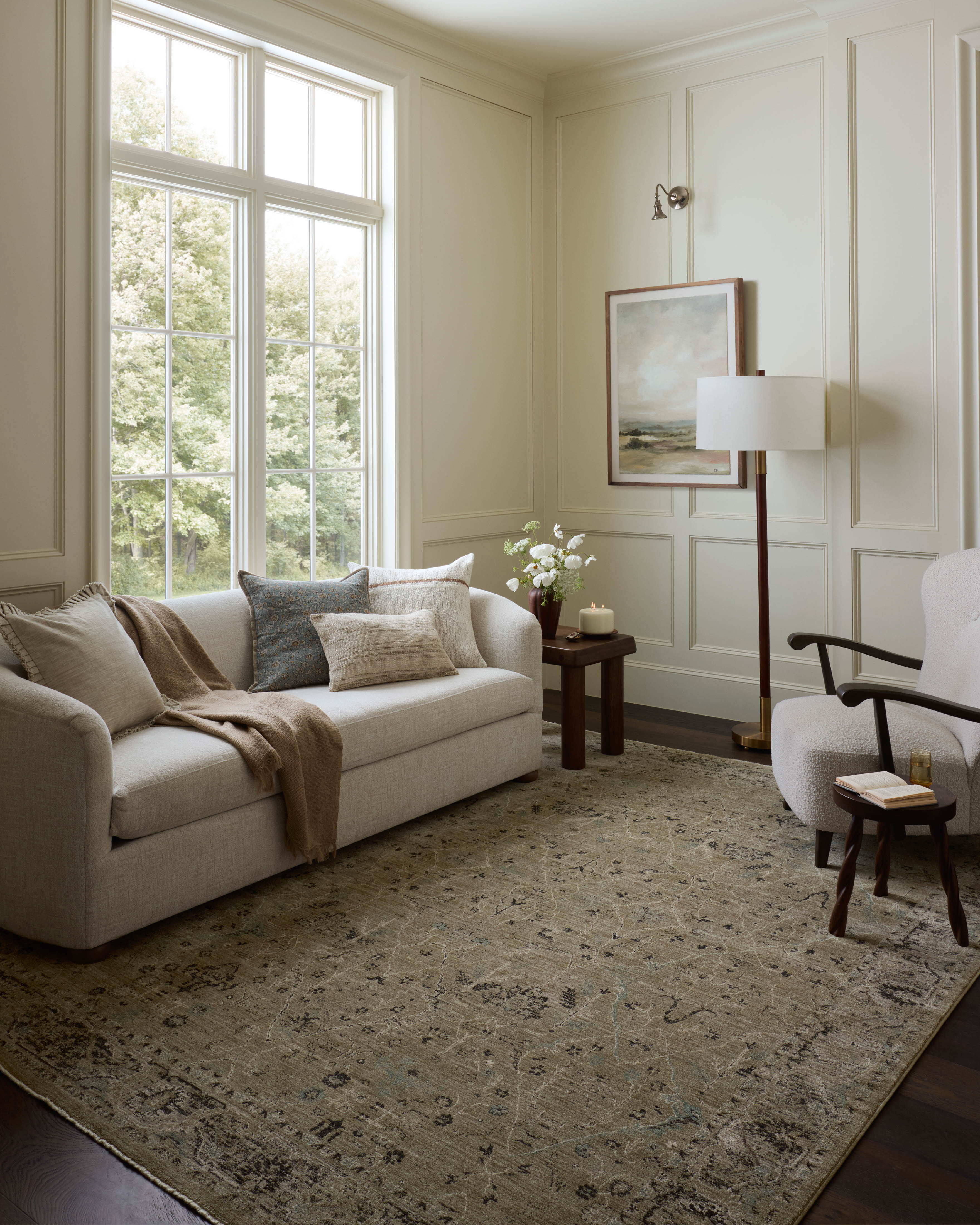 Loloi Briar BRR-02 Olive Stone Area Rug Room Scene