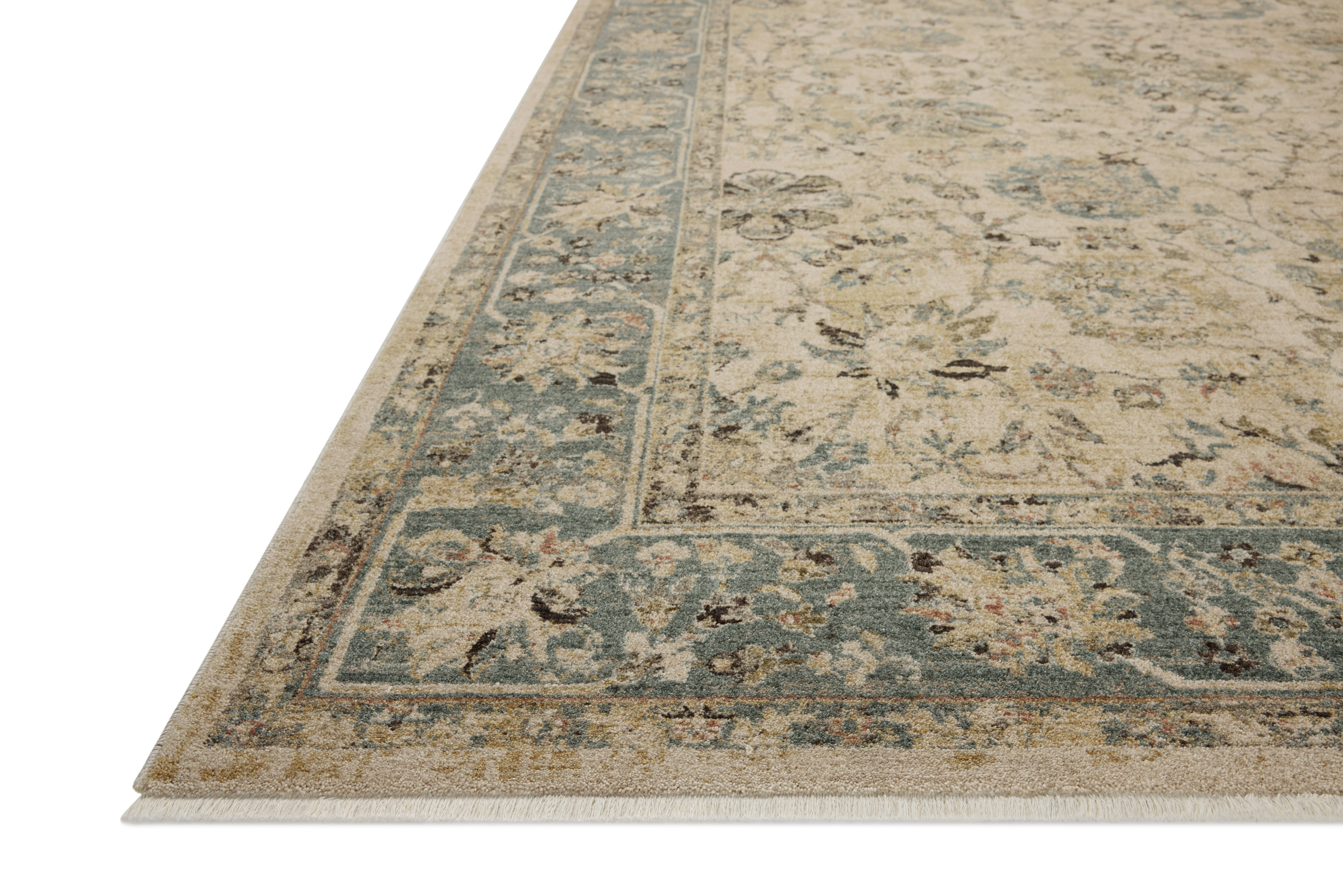 Loloi Briar BRR-05 Ant. Ivory Blue Area Rug Corner