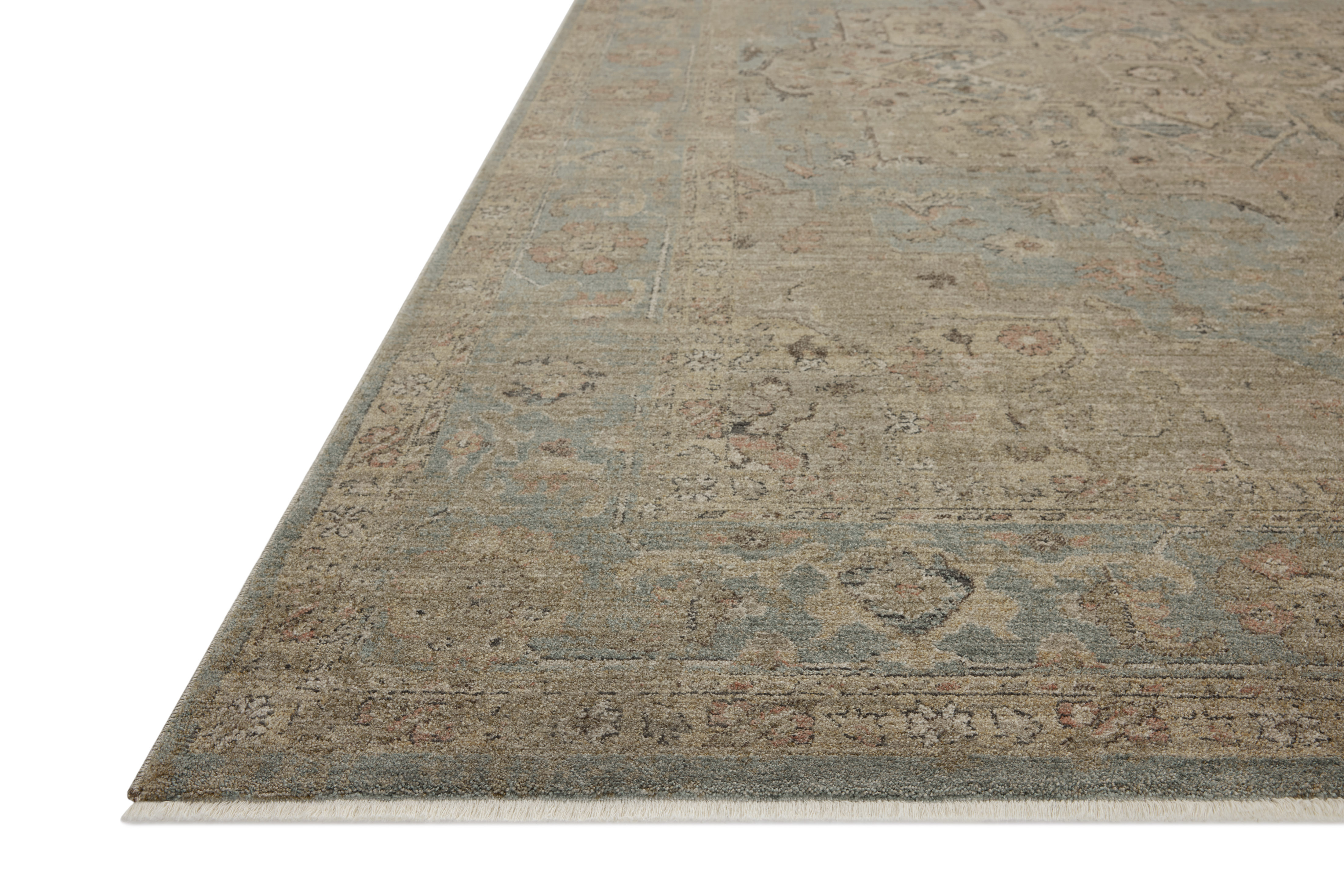 Loloi Briar BRR-01 Sky Moss Area Rug Corner