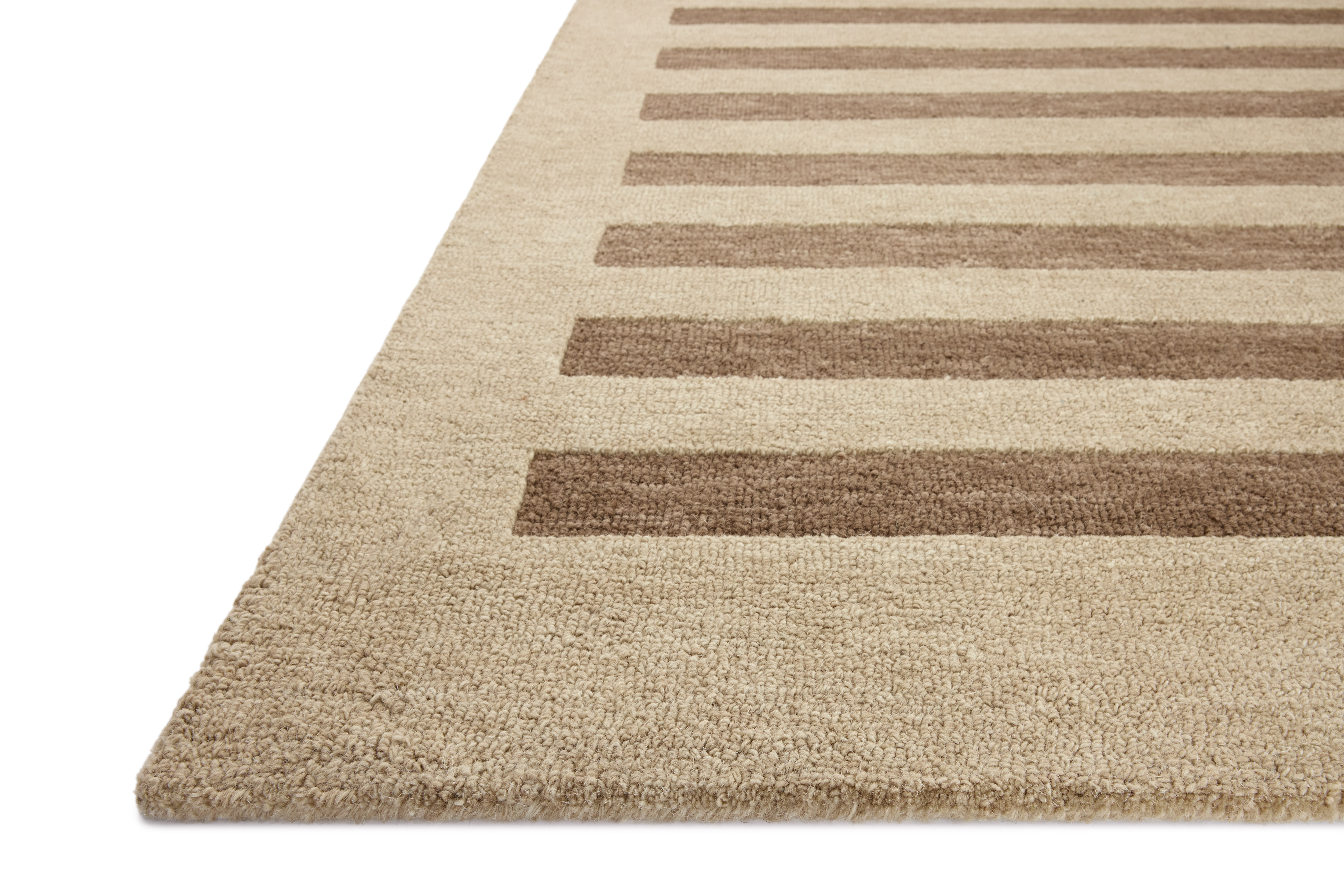 Craven CVN-05 Oatmeal Bark Area Rug Corner - Leanne Ford x Loloi