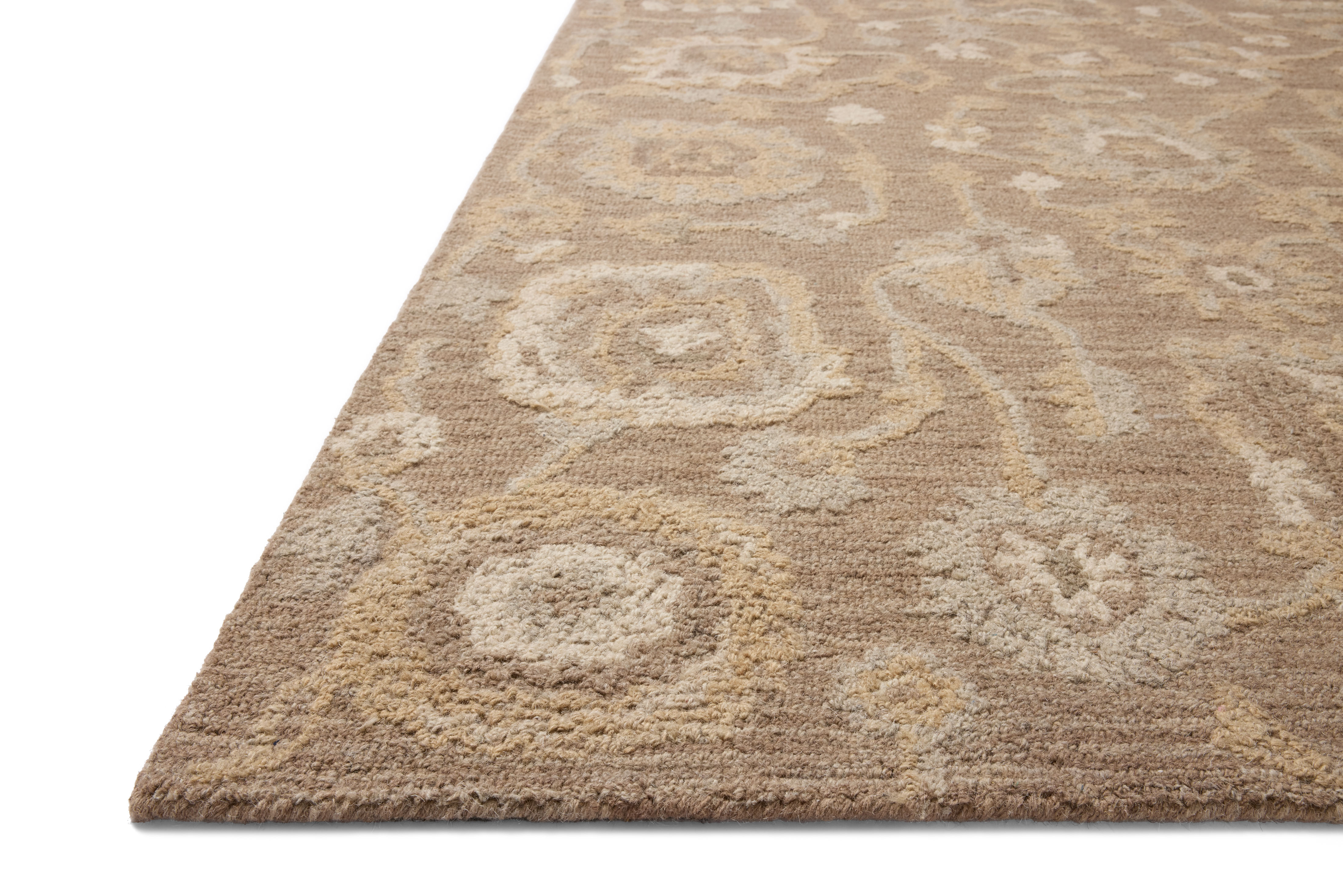 Dorothea DRT-01 Bark Stone Area Rug Corner - Chris Loves Julia x Loloi