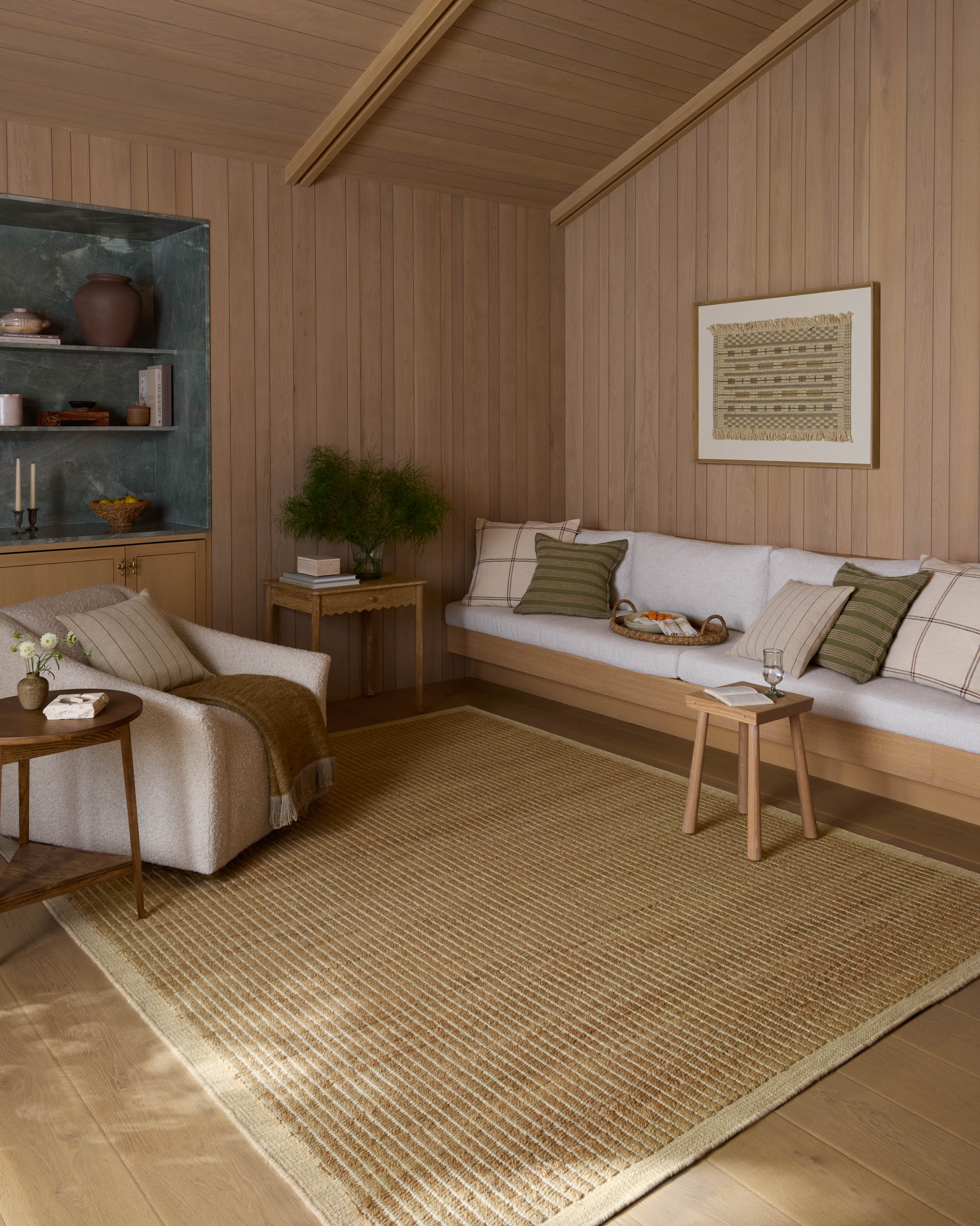 Lilah LIH-01 Natural Bark Area Rug Room Scene - Amber Lewis x Loloi