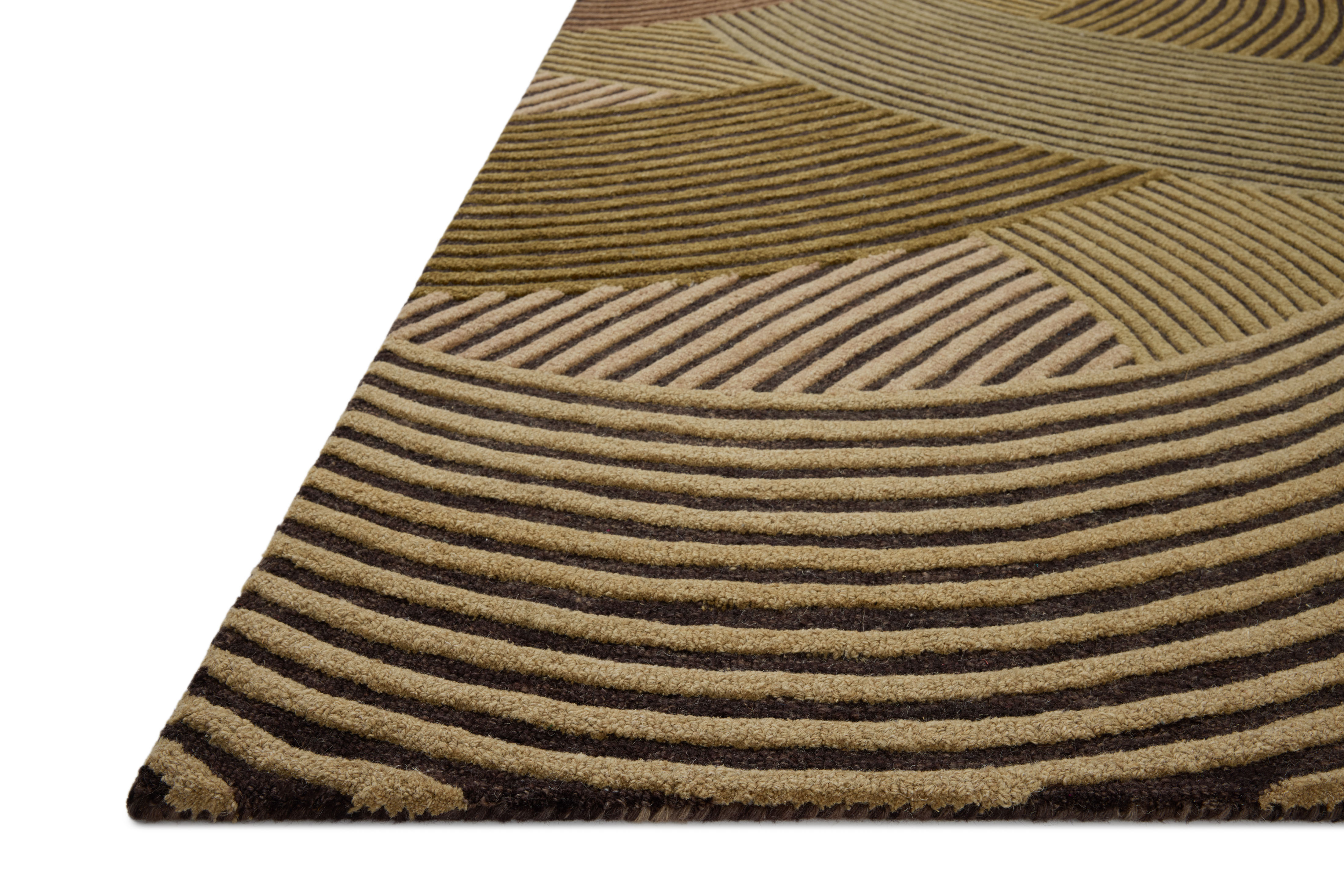 Madi MDX-05 Espresso Multi Area Rug Corner - Brigette Romanek x Loloi