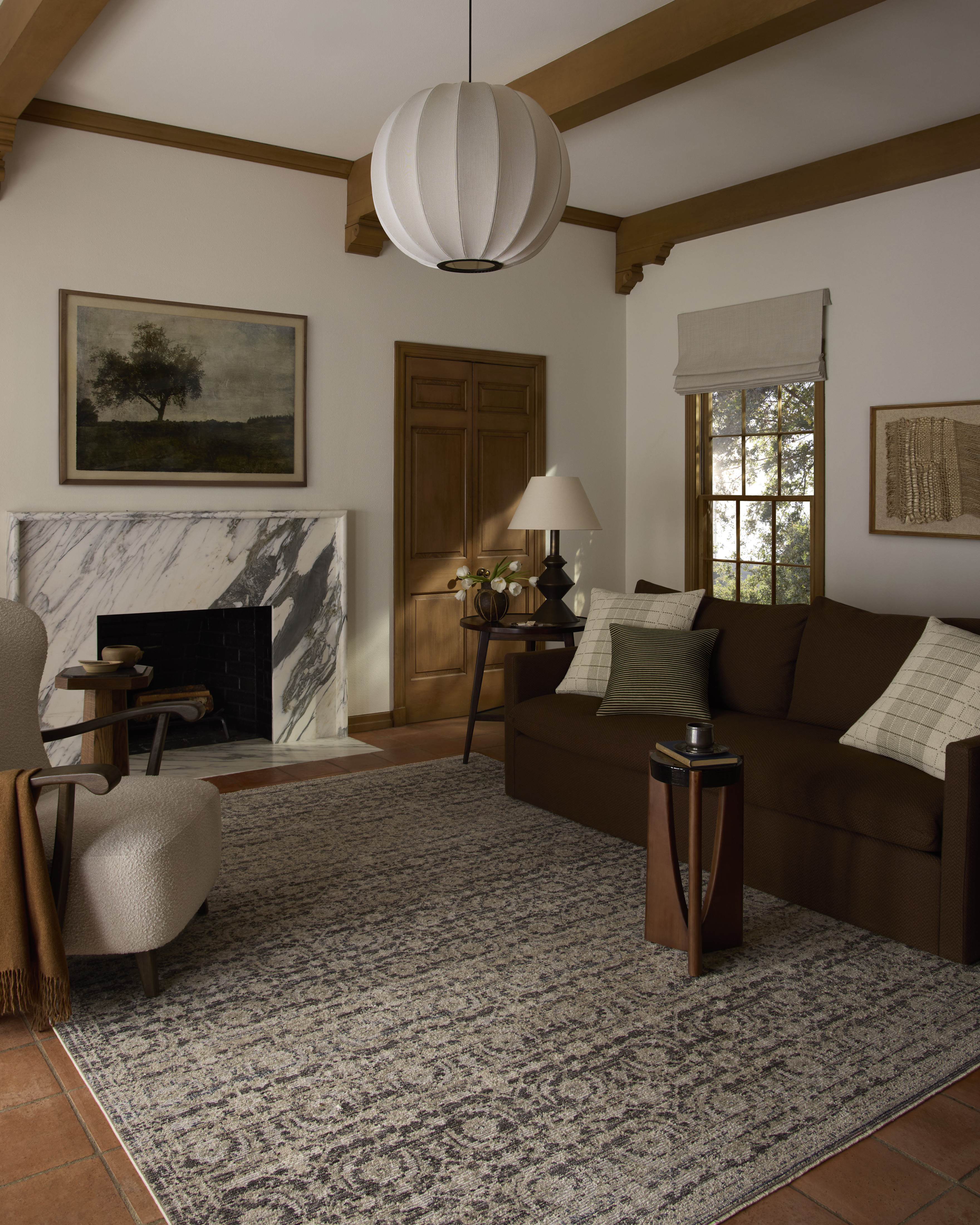 Loloi Milena MLE-03 Linen Midnight Area Rug Room Scene
