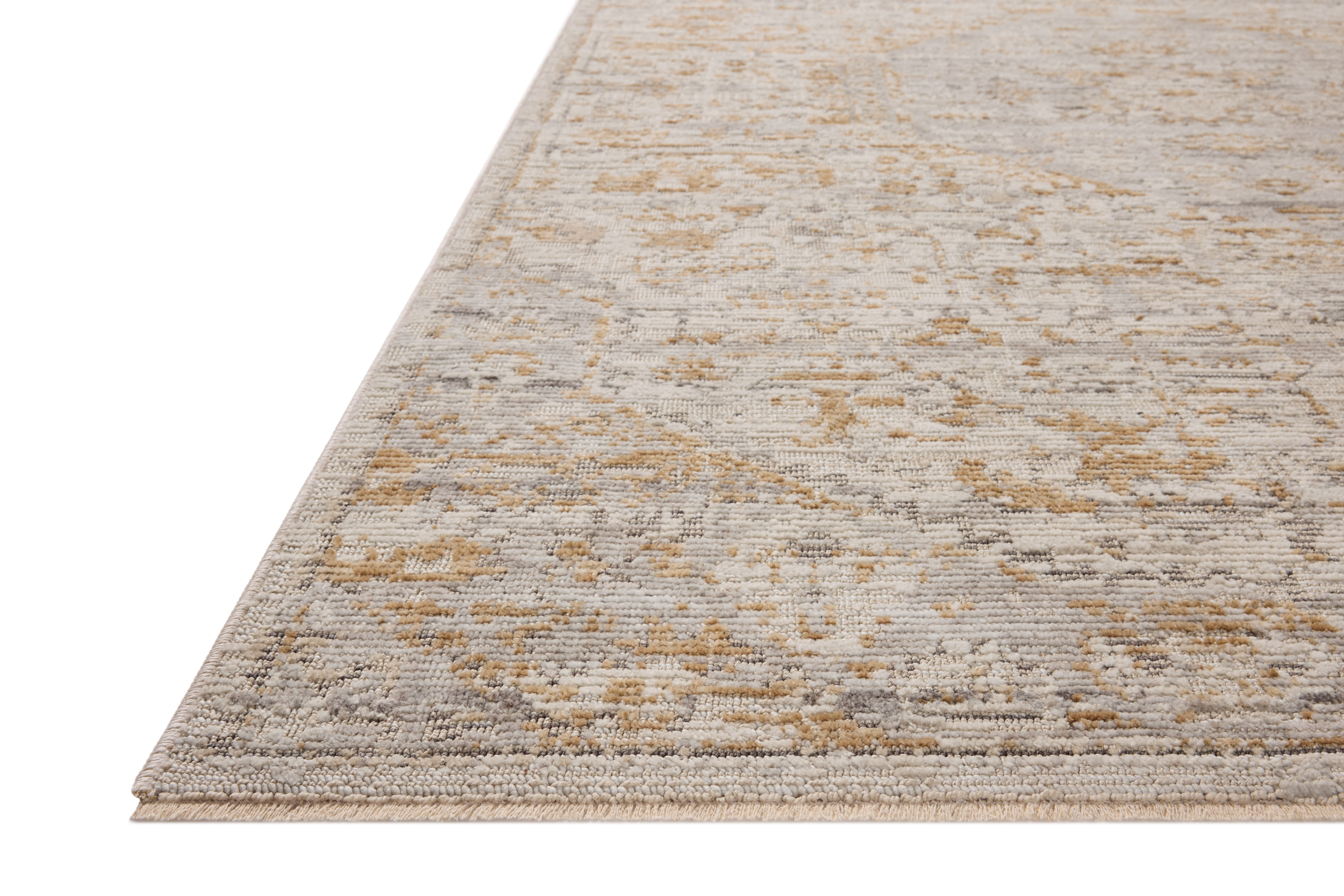 Loloi Milena MLE-09 Ivory Ochre Area Rug Corner