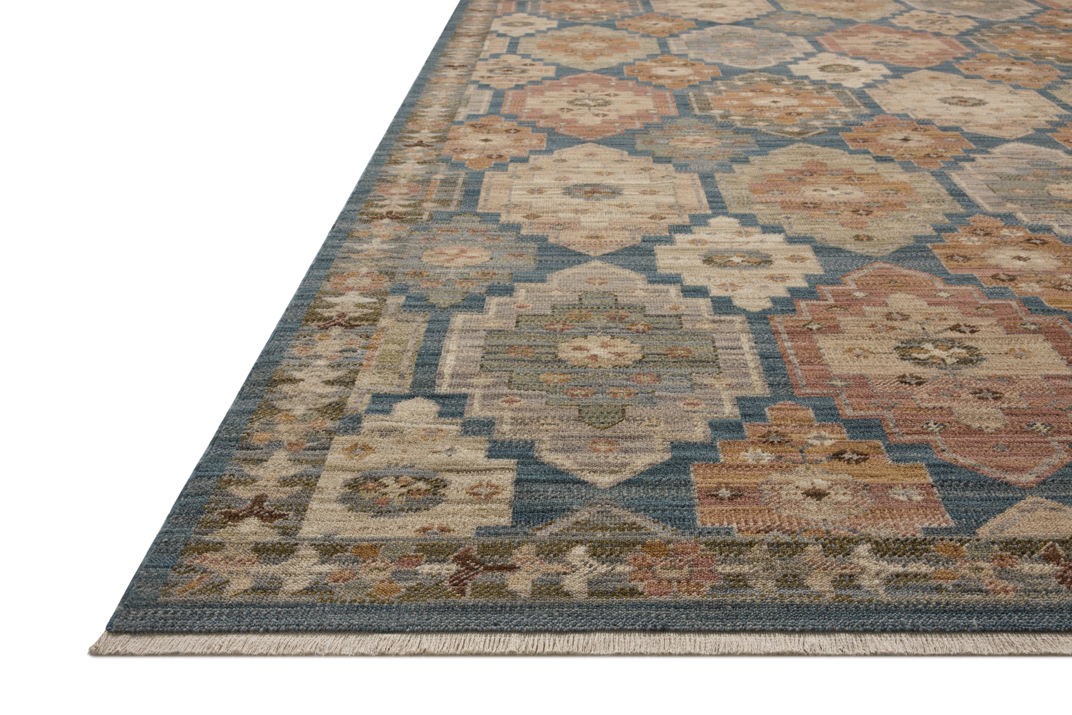 Loloi Reign REN-12 Blue Multi Area Rug Corner