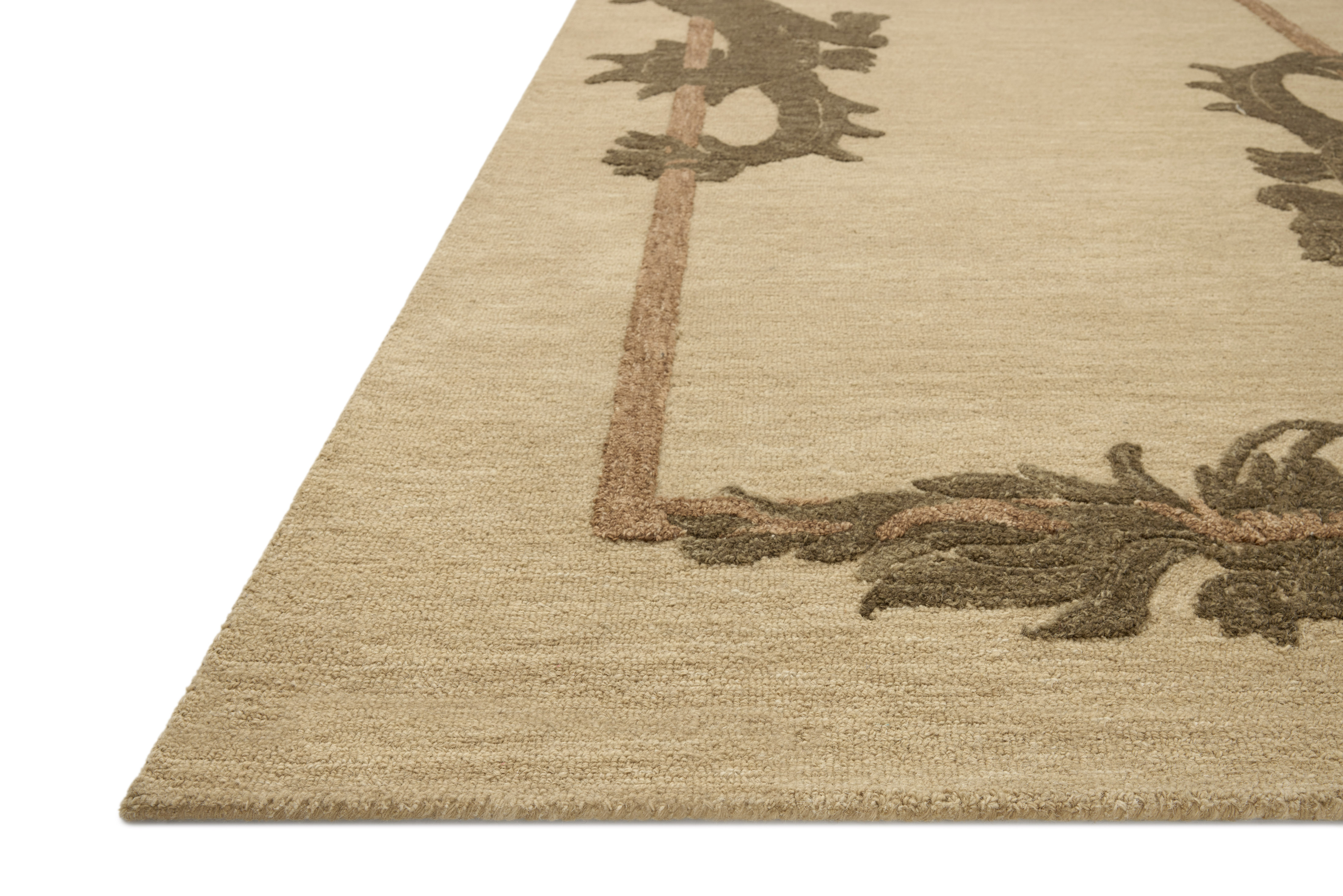 Romi RMI-01 Natural Olive Area Rug Corner - Brigette Romanek x Loloi