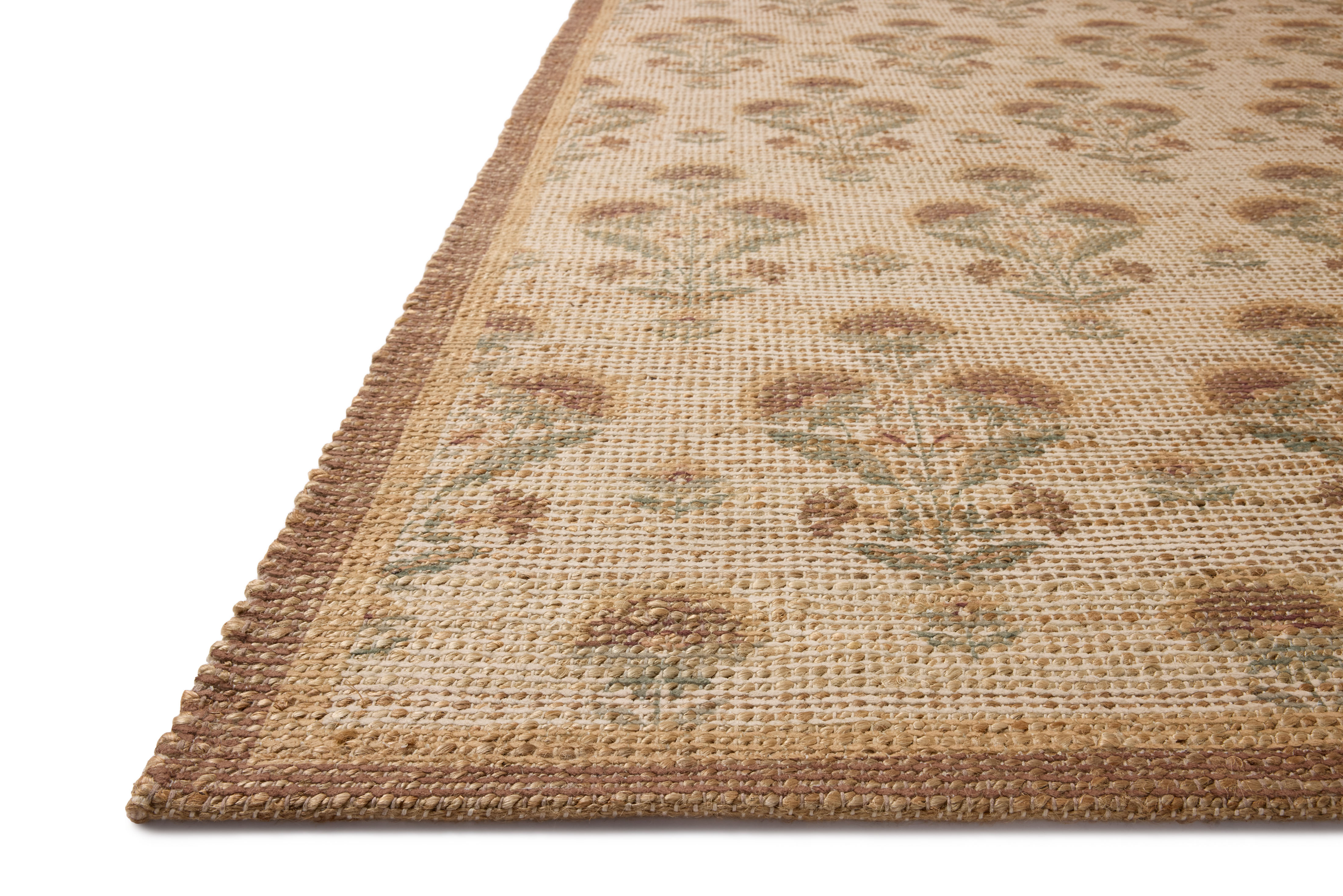 Rue RUE-01 Wheat Sage Area Rug Corner - Chris Loves Julia x Loloi