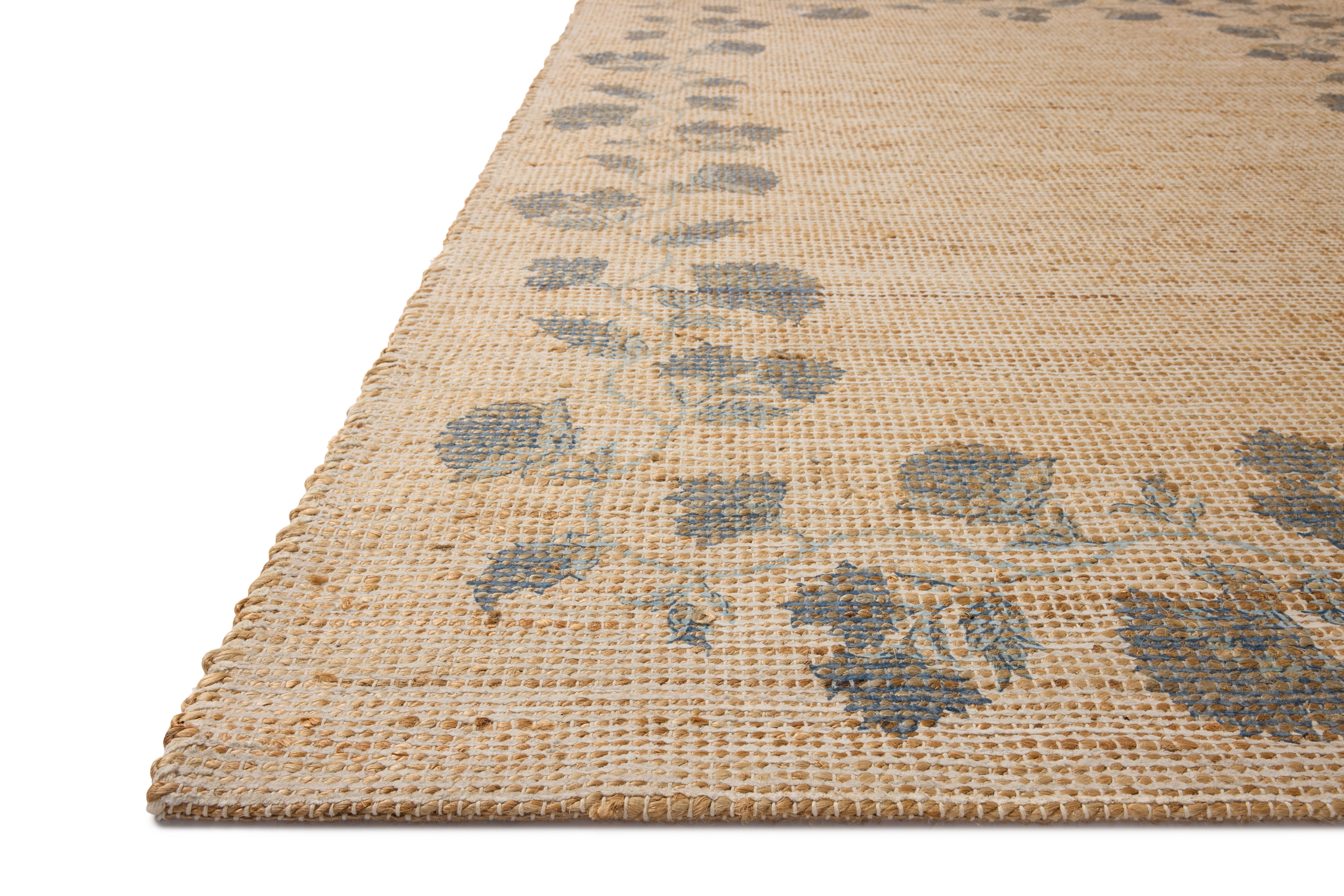 Rue RUE-05 Natural Denim Area Rug Corner - Chris Loves Julia x Loloi