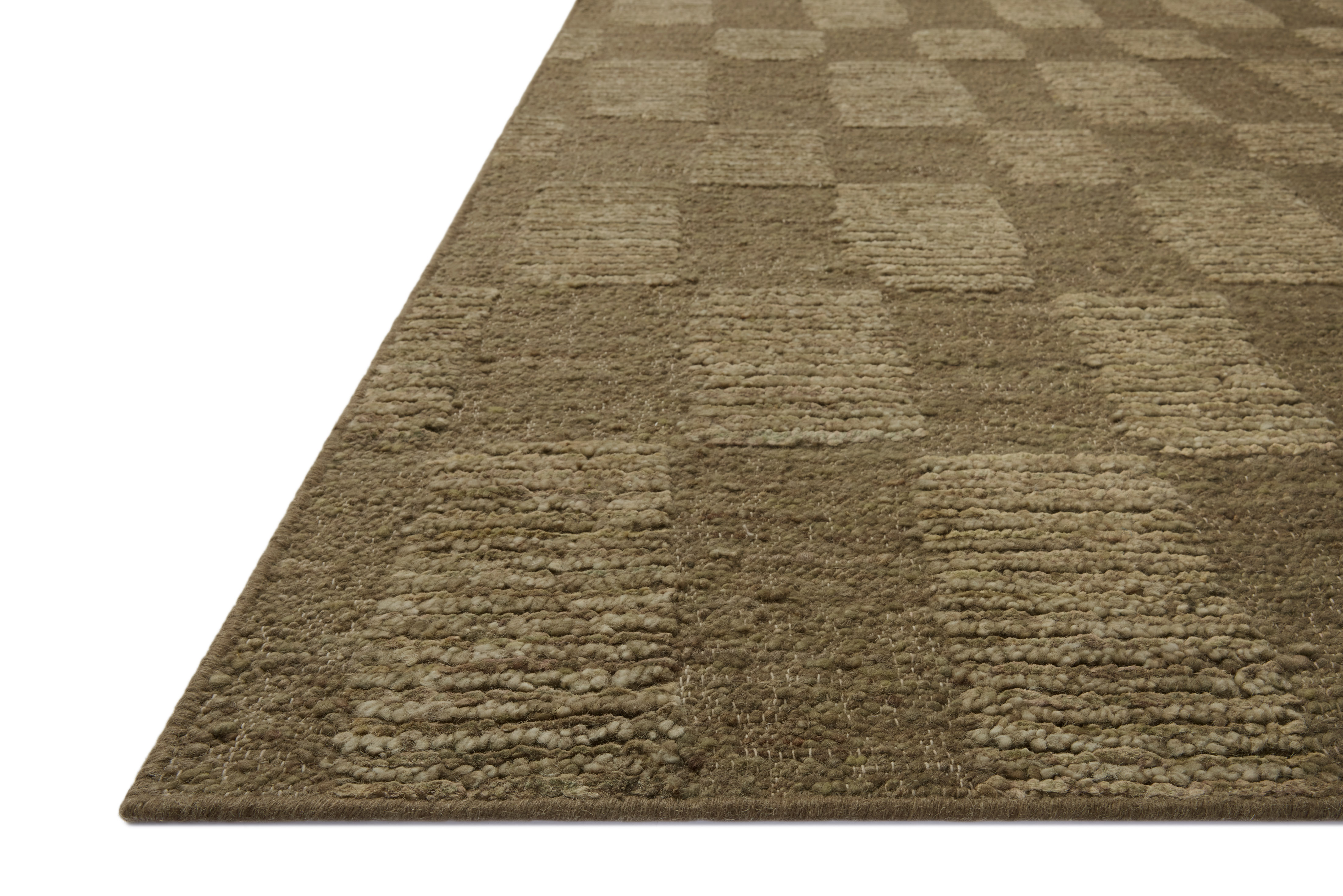 Sowerby SOW-01 Olive Area Rug Corner - Leanne Ford x Loloi