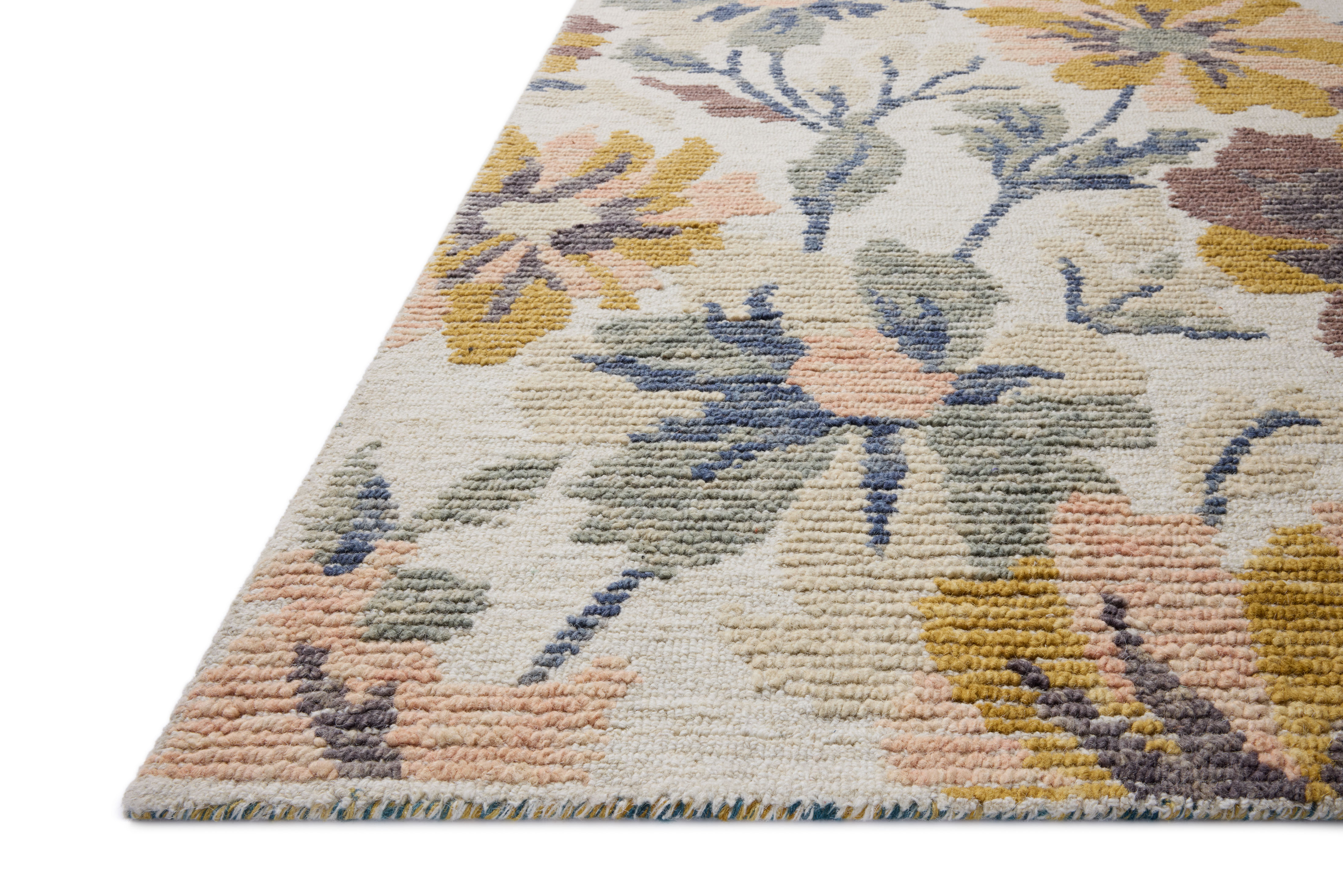 Loloi Tilly TIL-03 Bone Multi Area Rug Corner
