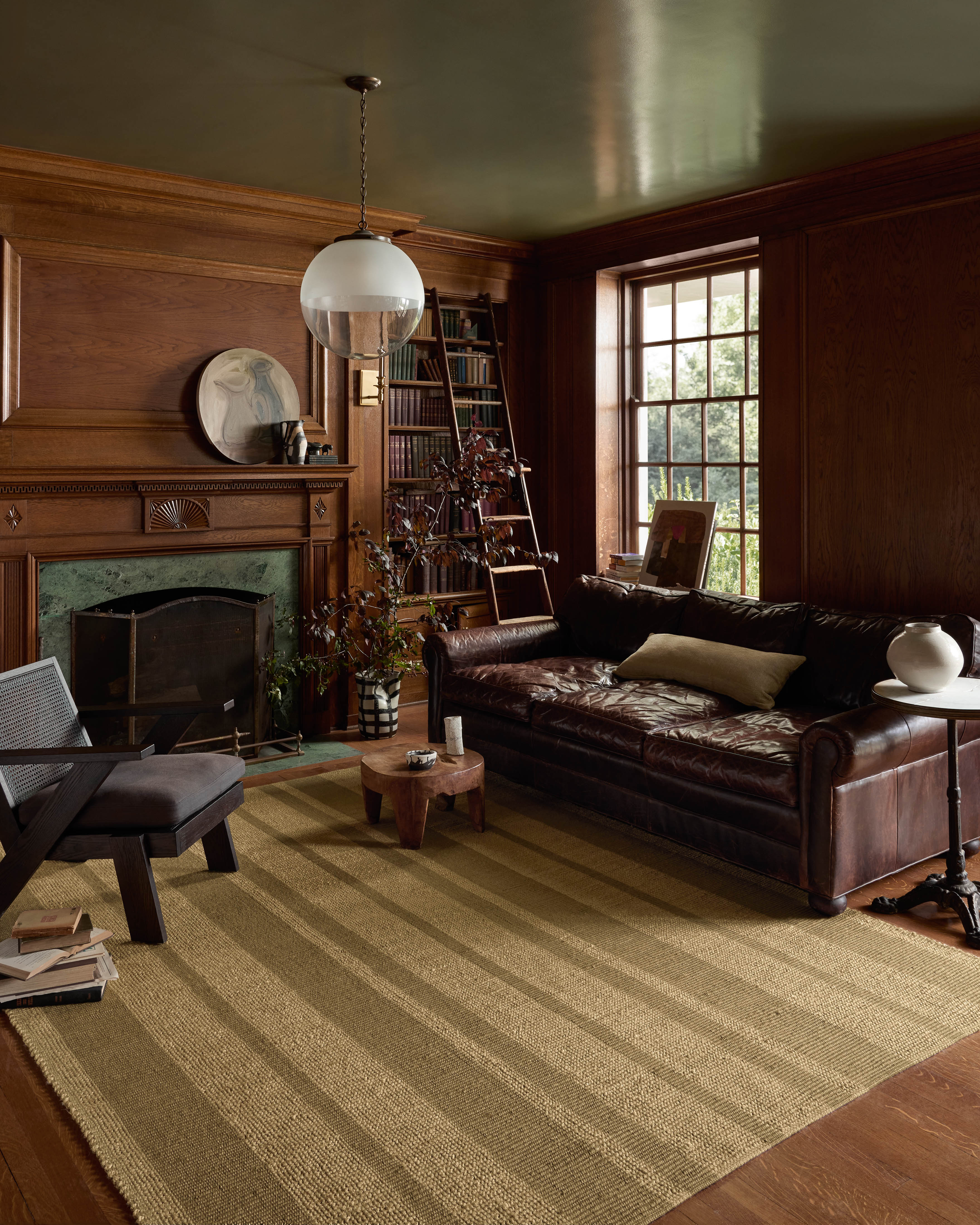 Weatherstaff WTS-03 Natural Olive Area Rug Room Scene - Leanne Ford x Loloi