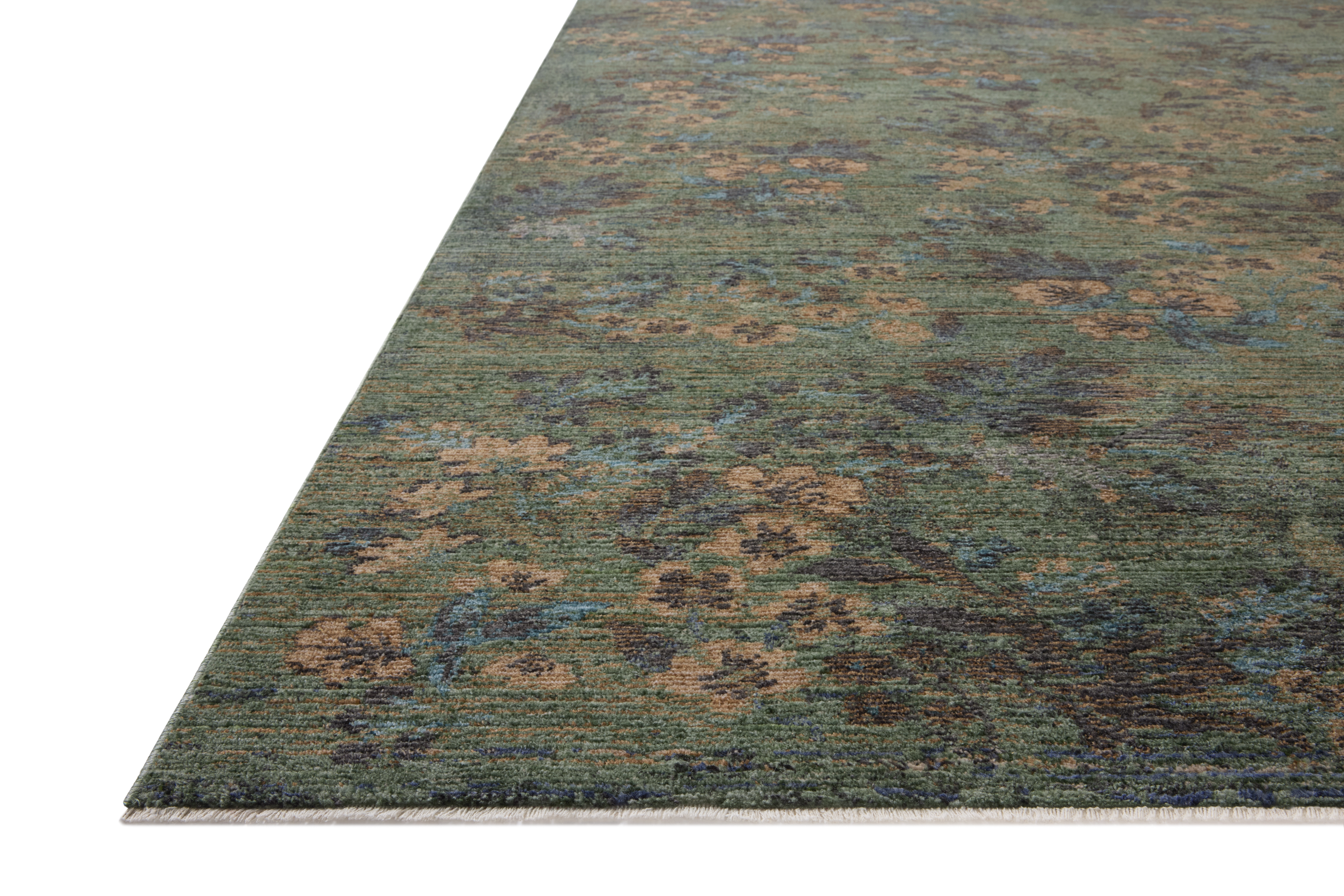 Loloi Winchester WNC-05 Seafoam Green Teal Area Rug Corner