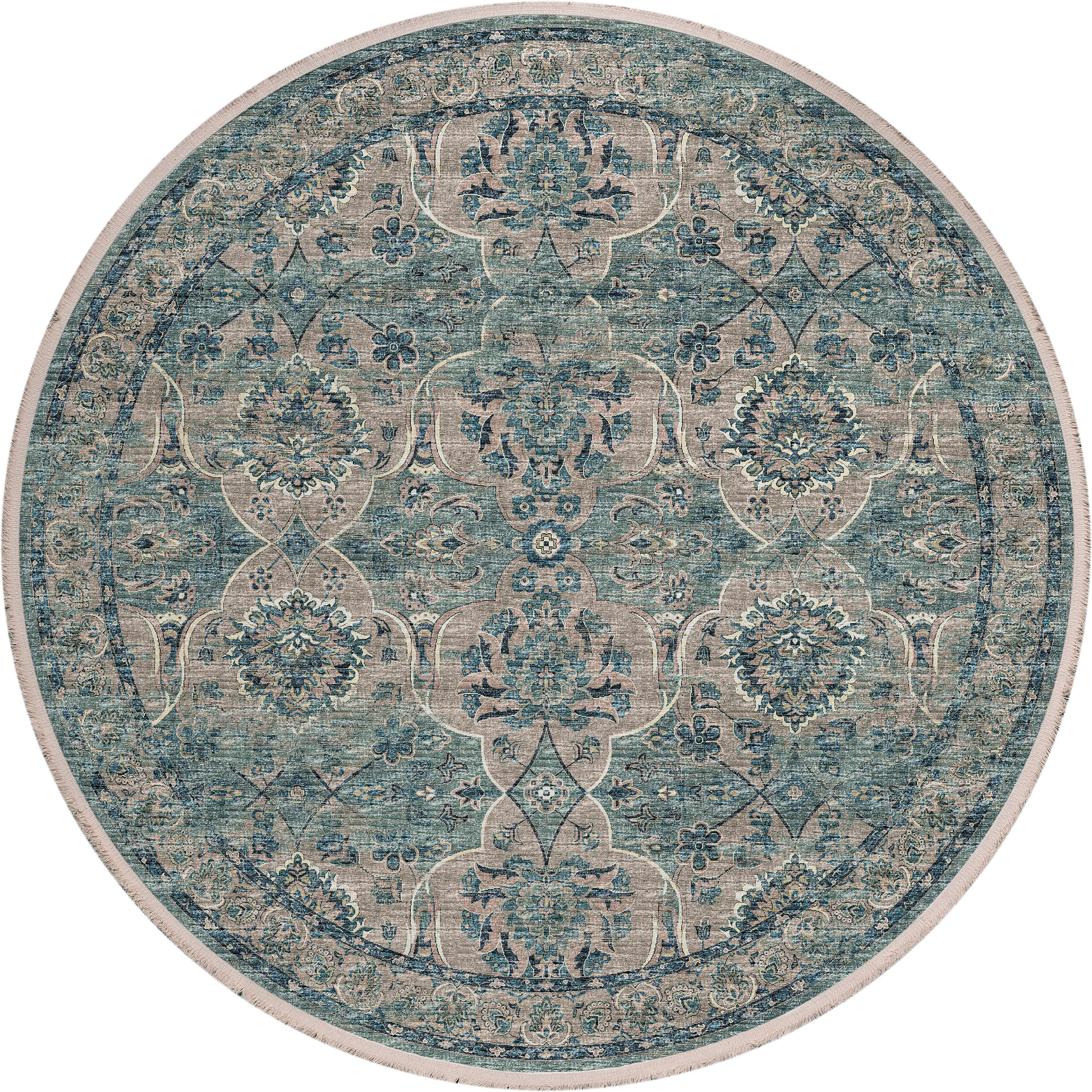 Dalyn Marbella MB5 Mineral Blue Area Round Rug