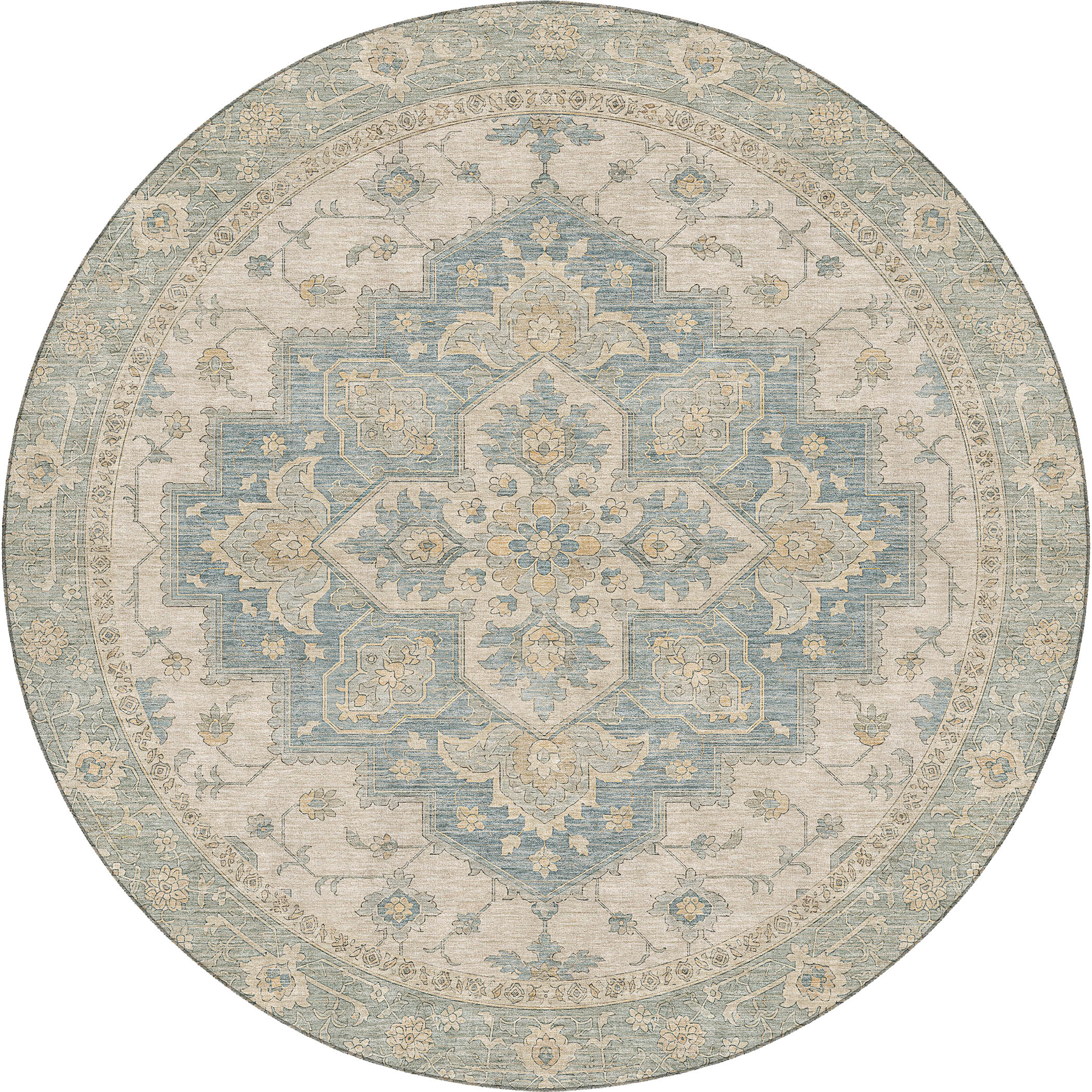 Dalyn Marquette MM2 Seafoam Area Round Rug