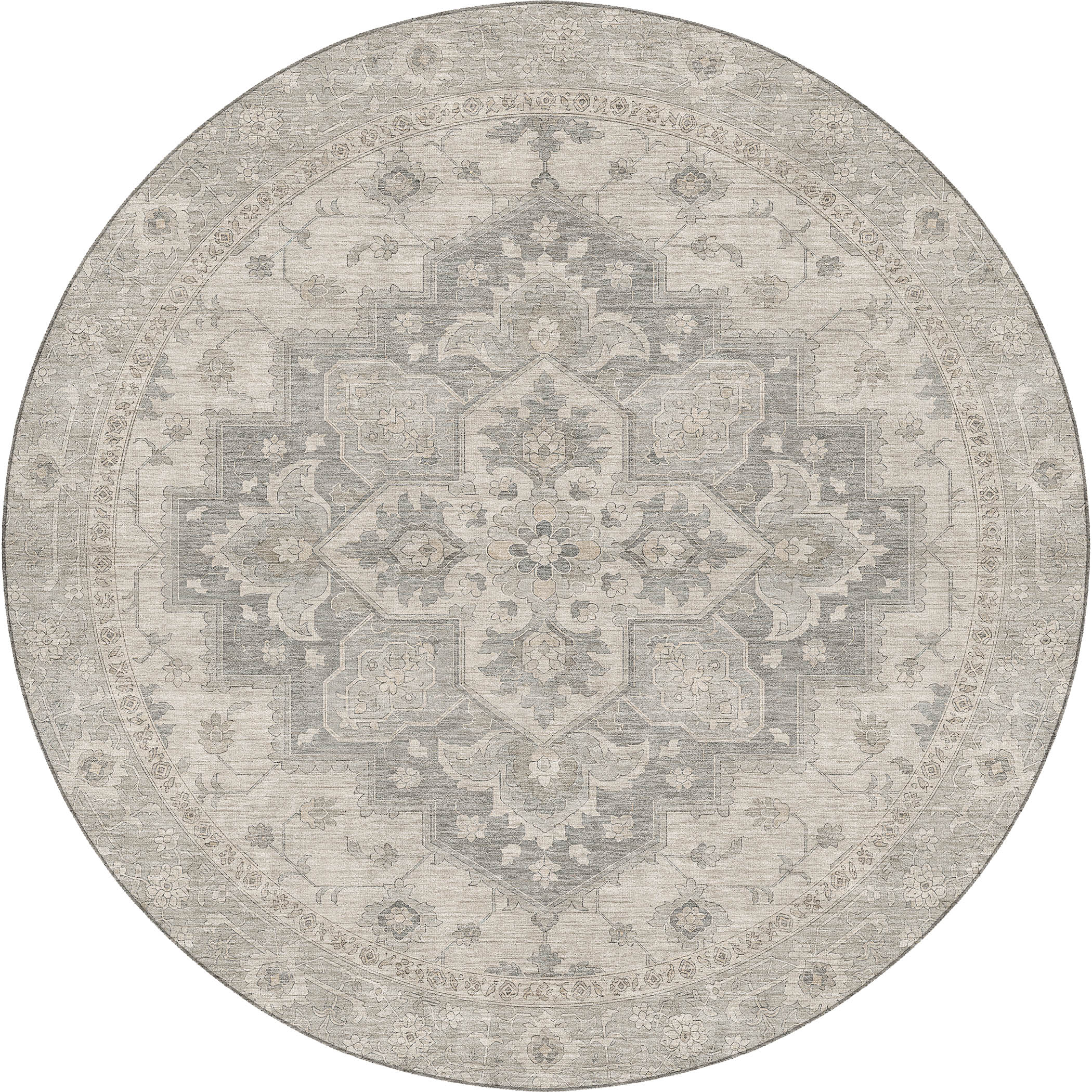Dalyn Marquette MM2 Silver Area Round Rug