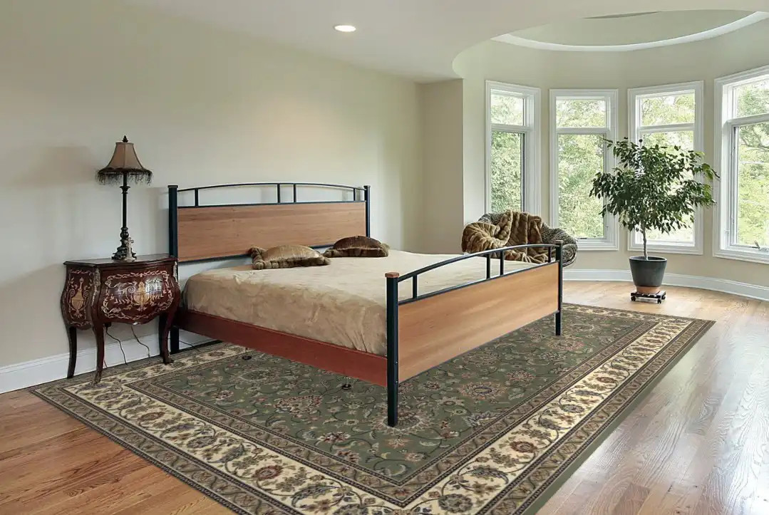 DaVinci Kashan 44 Green Area Rug - Carpet & Tile Mart