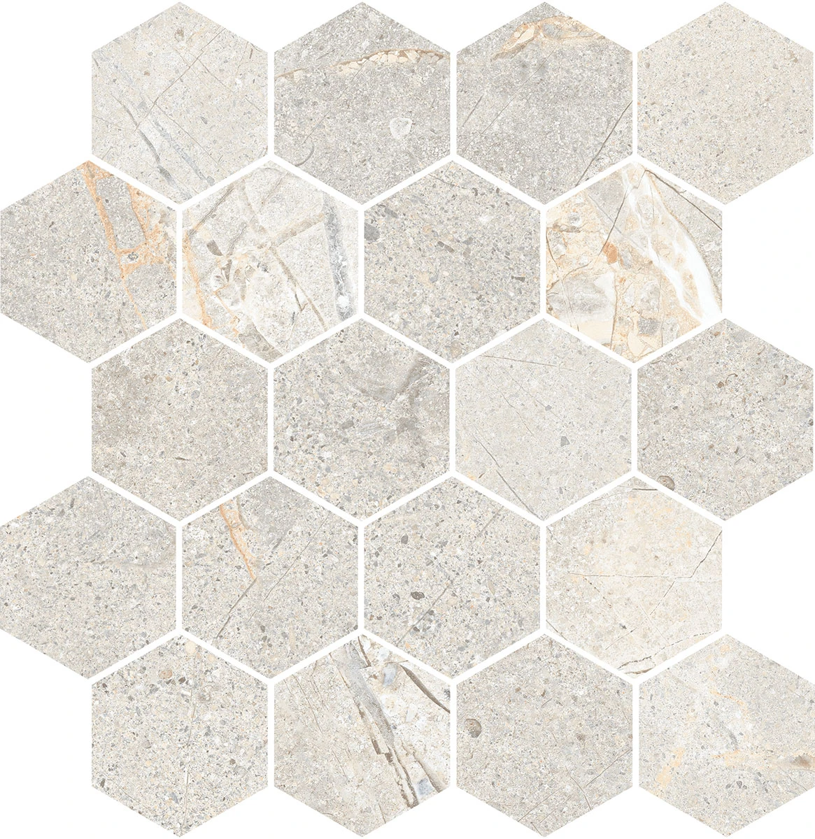 Crust Light Grey Mosaic Porcelain Tile
