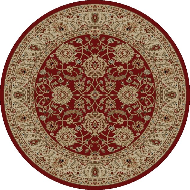 Ankara 6550 Red Round Area Rug