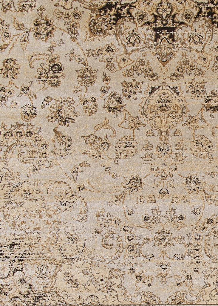 Couristan Zahara 0428-0402 Persian Vase Oatmeal/Black Area Rug Swatch