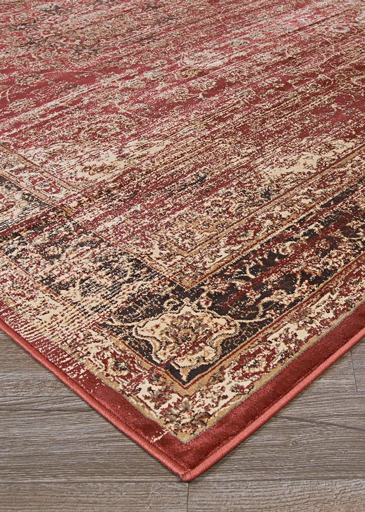 Couristan Zahara 0428-0280 Persian Vase Red/Multi Area Rug Corner