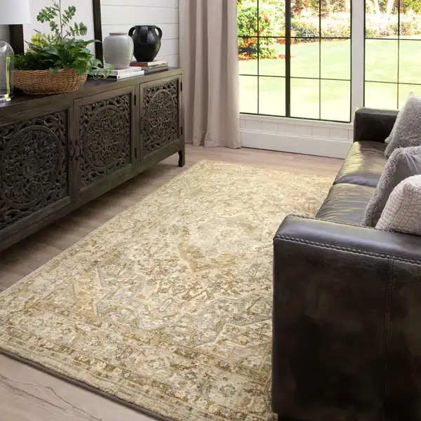 Karastan Touchstone 90941-90075 Nore Willow Gray Area Rug Room Scene