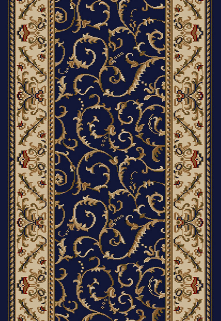 Radici Como 1599 Navy 2'2" (26") Wide Hall and Stair Runner