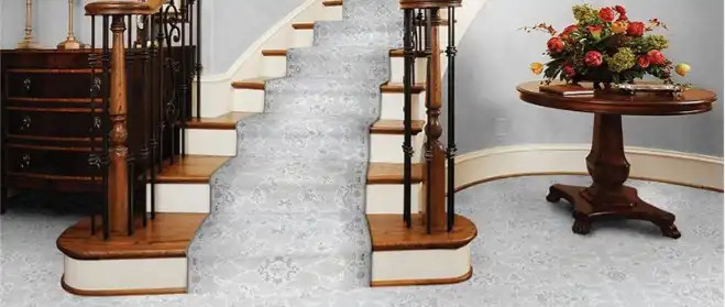 Couristan Murano CB15-B003A Pearl 2'7" (31") Wide Hall and Stair Runner Room Scene