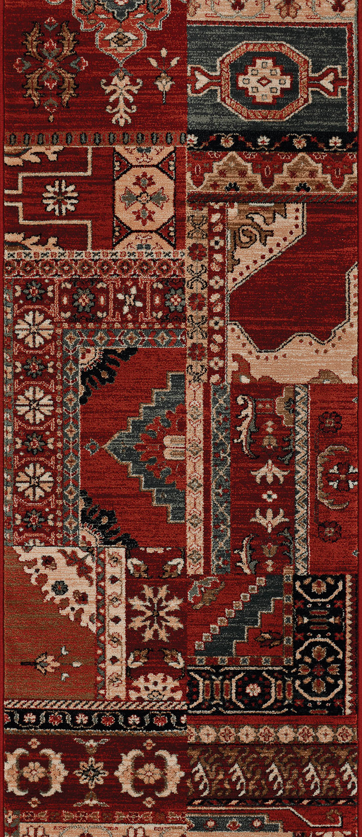 Couristan Timeless Treasures 4323-B300A Kerman Mosaic Burgundy Rust 2'7" (31") Wide Hall and Stair Runner