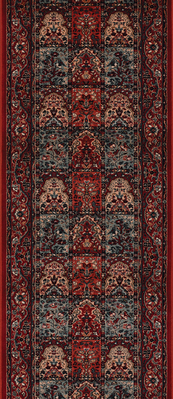 Couristan Timeless Treasures 4325-B300A Vintage Baktiari Burgundy 2'7" (31") Wide Hall and Stair Runner