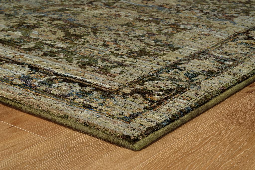 Oriental Weavers Andorra 7125C Green Brown Area Rug Corner