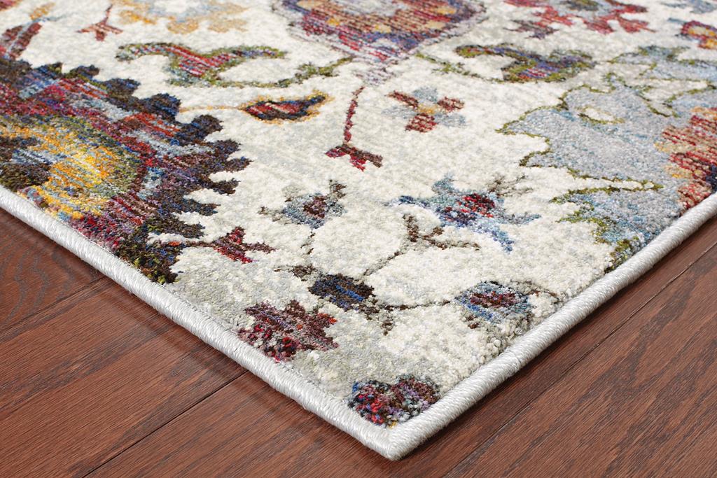 Oriental Weavers Andorra 7129A Stone Area Rug Corner